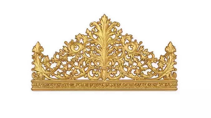 Classic Carved Bed 3D model 16