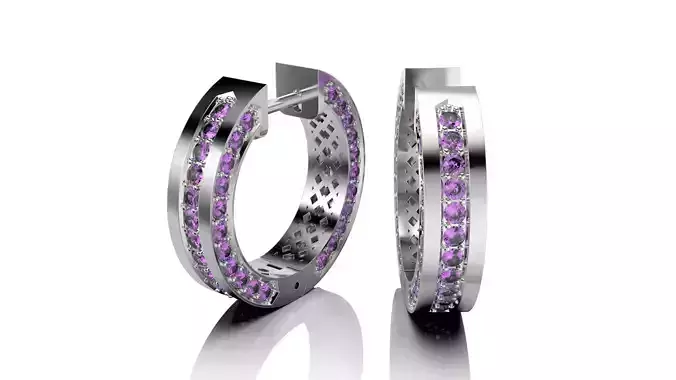 Minimalistic gemstone earring E23