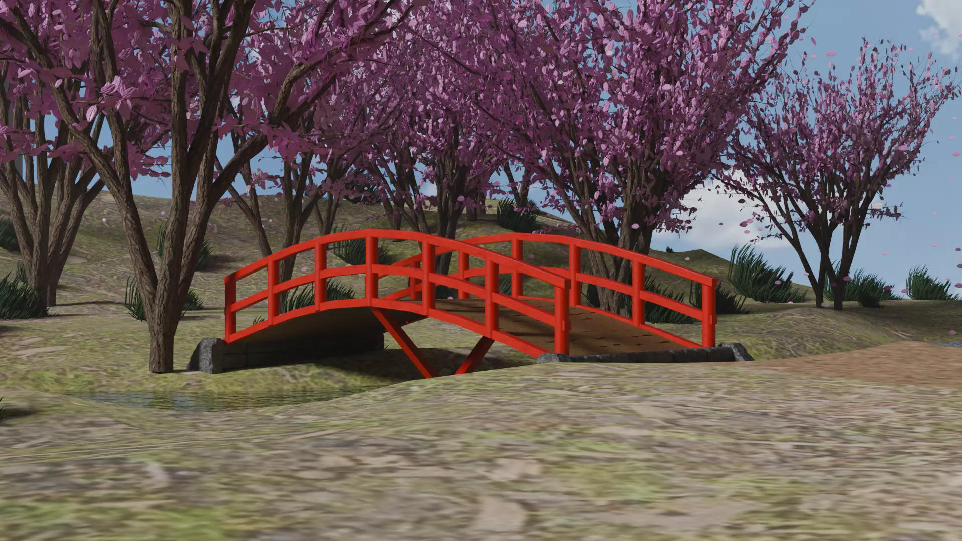 Samurai Bridge Landscape 3D model_0