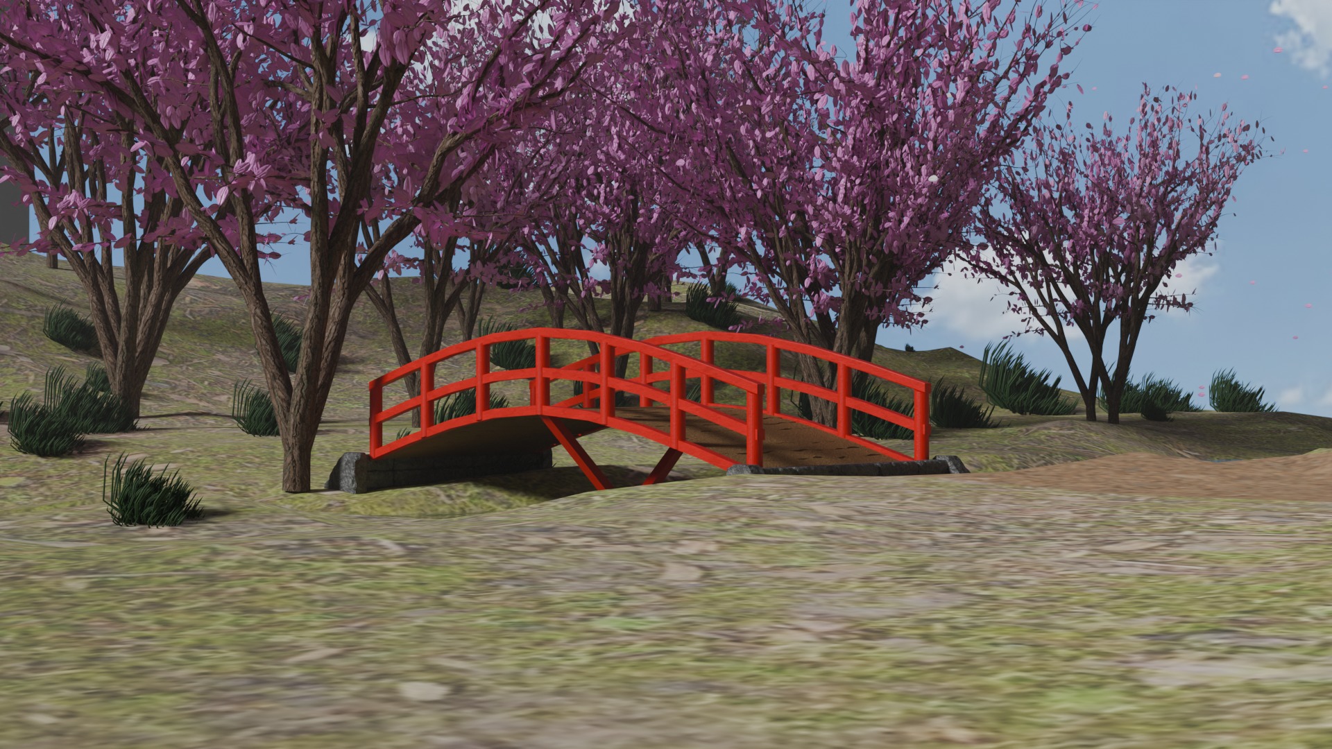 Samurai Bridge Landscape 3D model_4