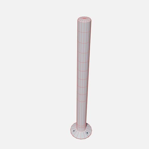 Road pole 100 cm Low-poly 3D model 6