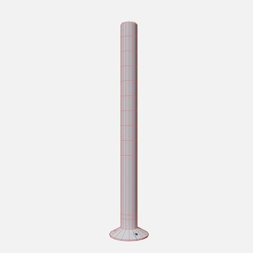 Road pole 100 cm Low-poly 3D model 7