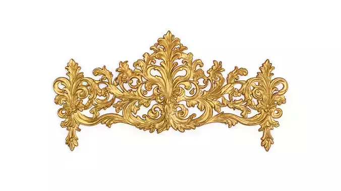 Classic Carved Bed 3D model 17