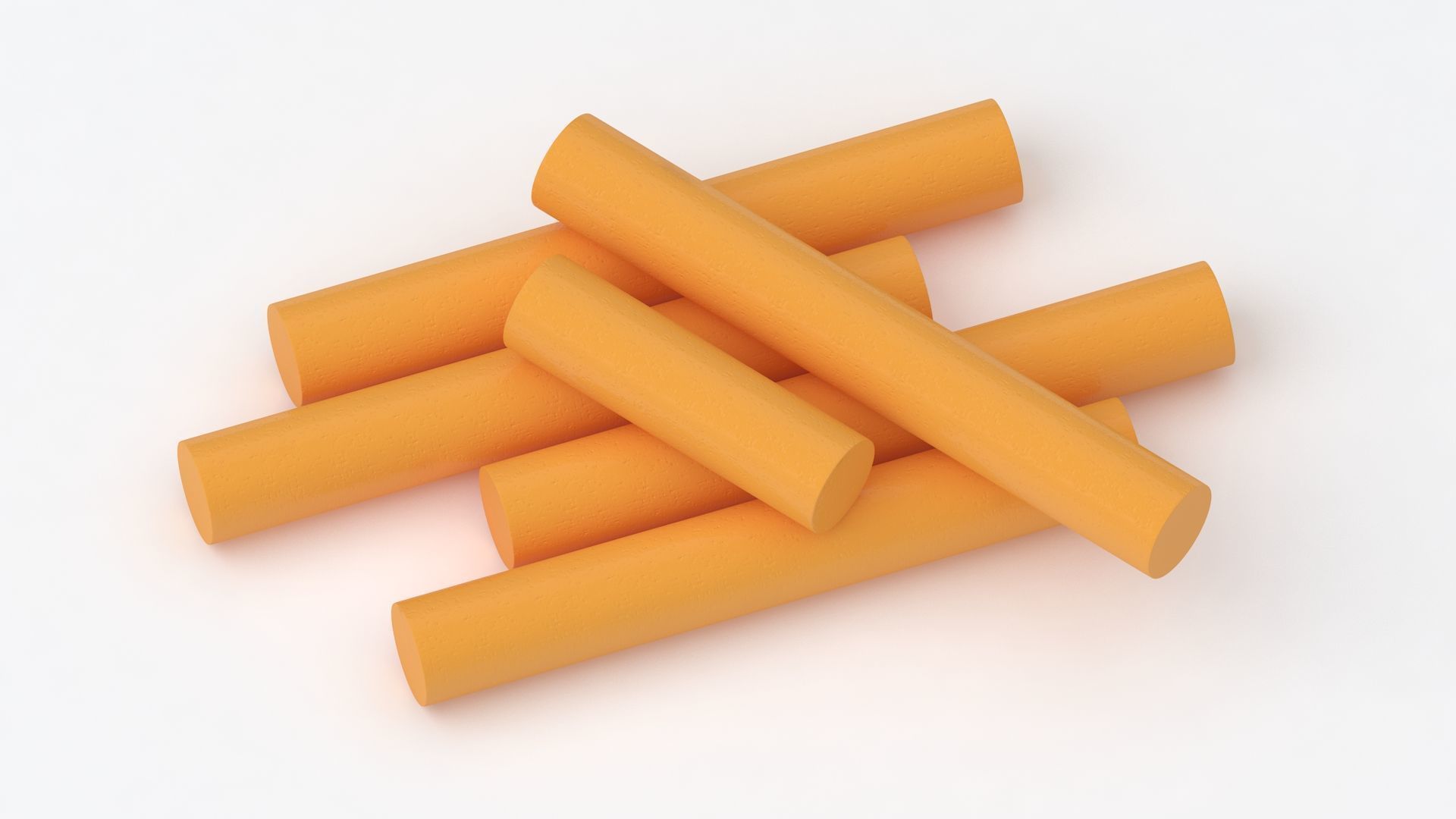 Orange Chalk Sticks 3D model_3