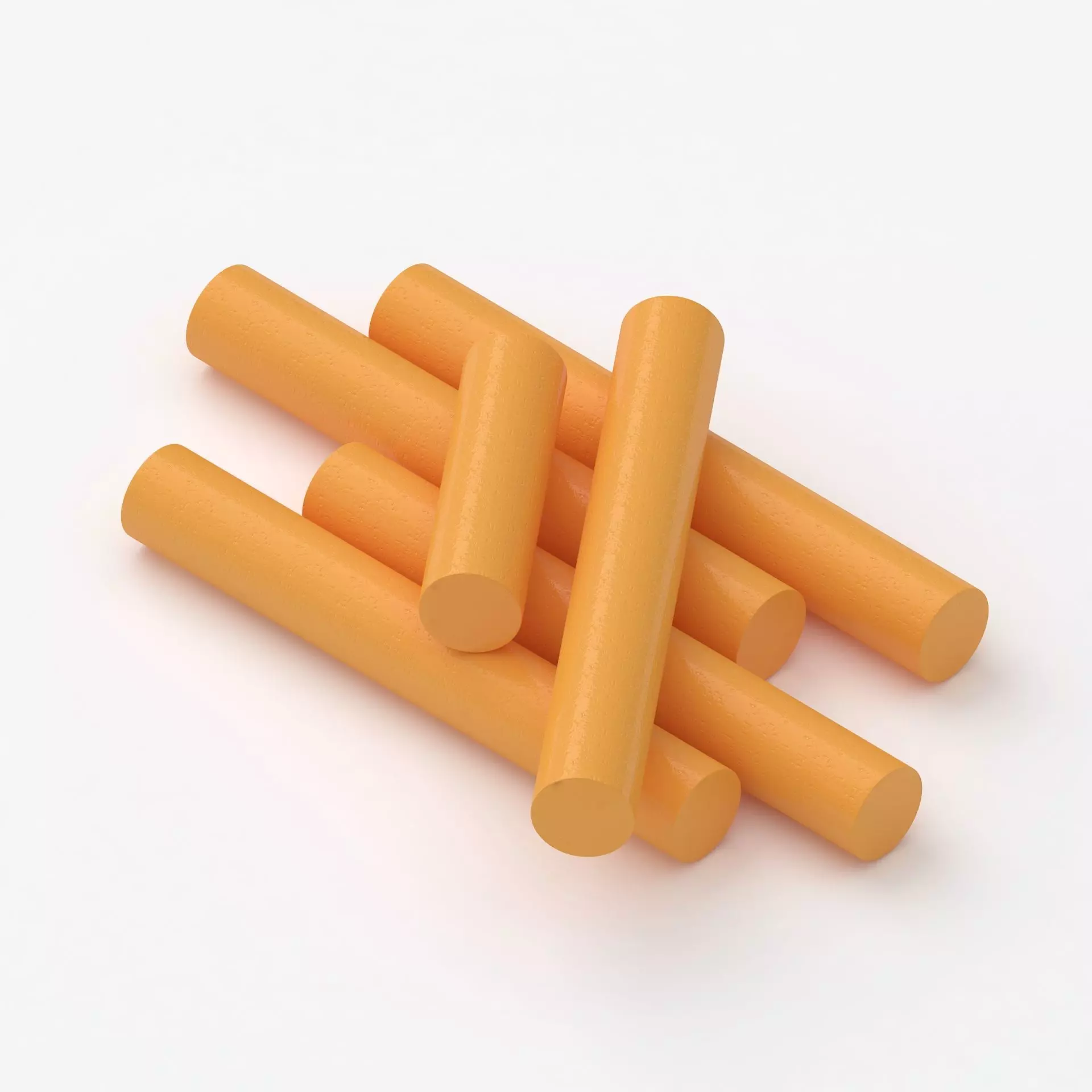 Orange Chalk Sticks 3D model_0