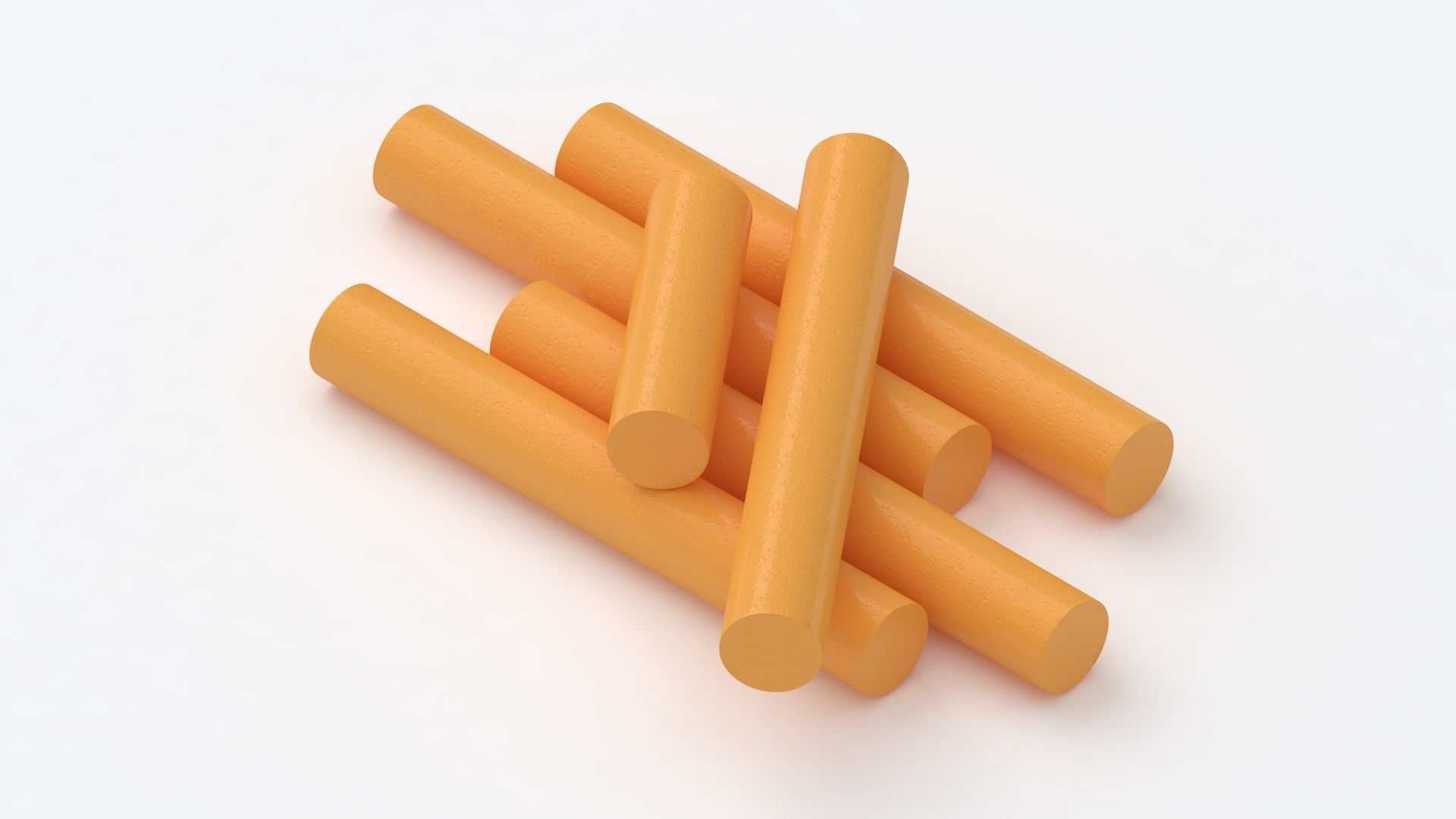 Orange Chalk Sticks 3D model_1