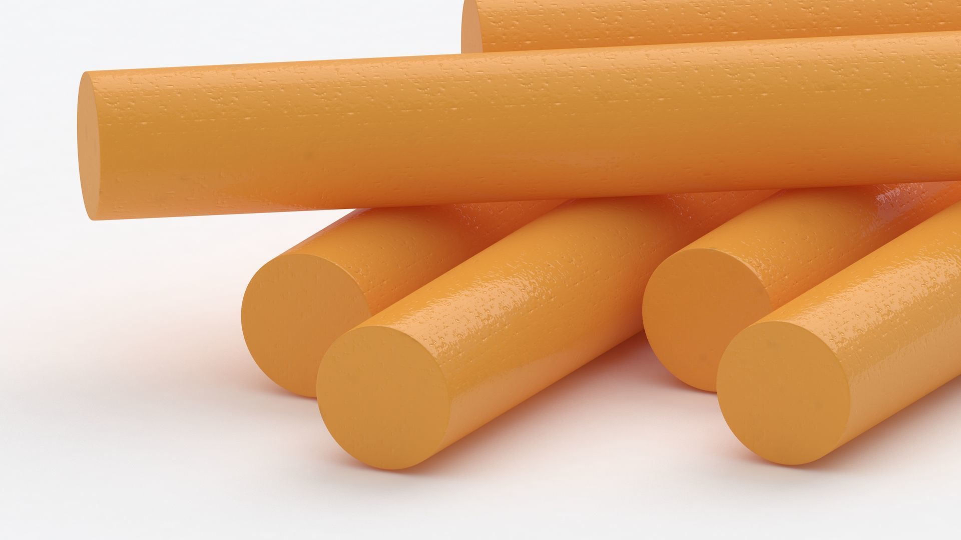 Orange Chalk Sticks 3D model_5