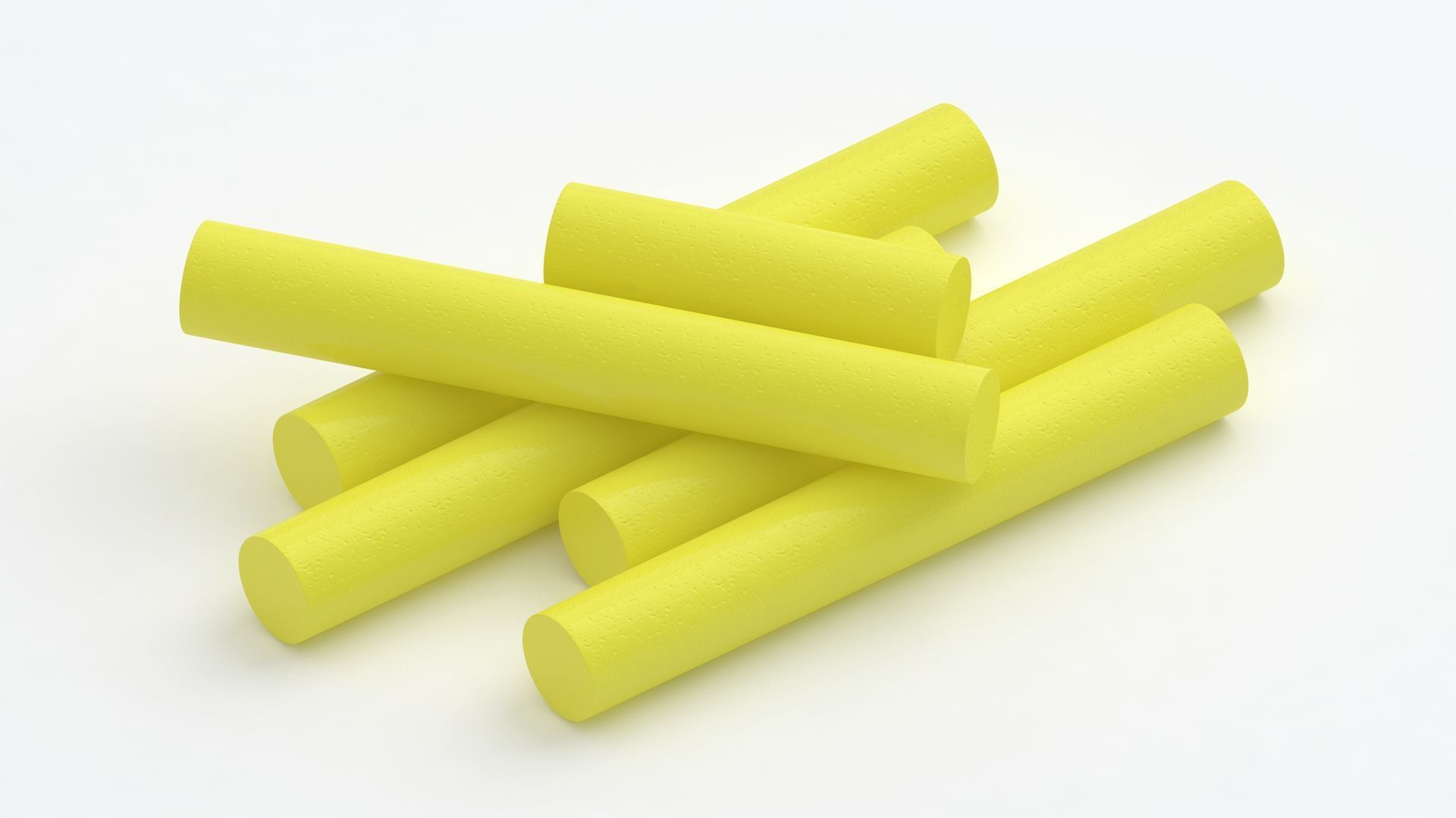 yellow Chalk Sticks 3D model_4