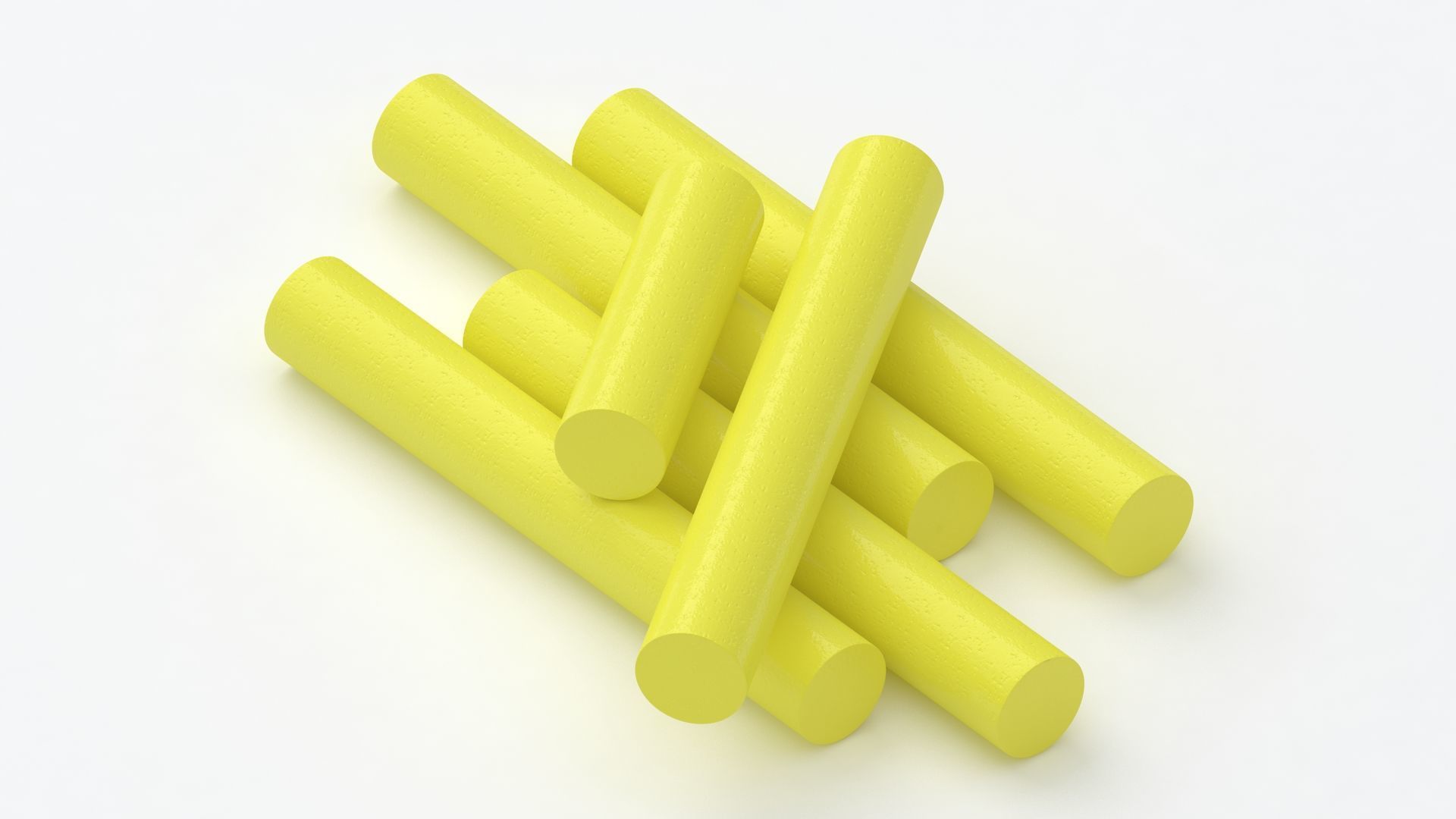 yellow Chalk Sticks 3D model_1