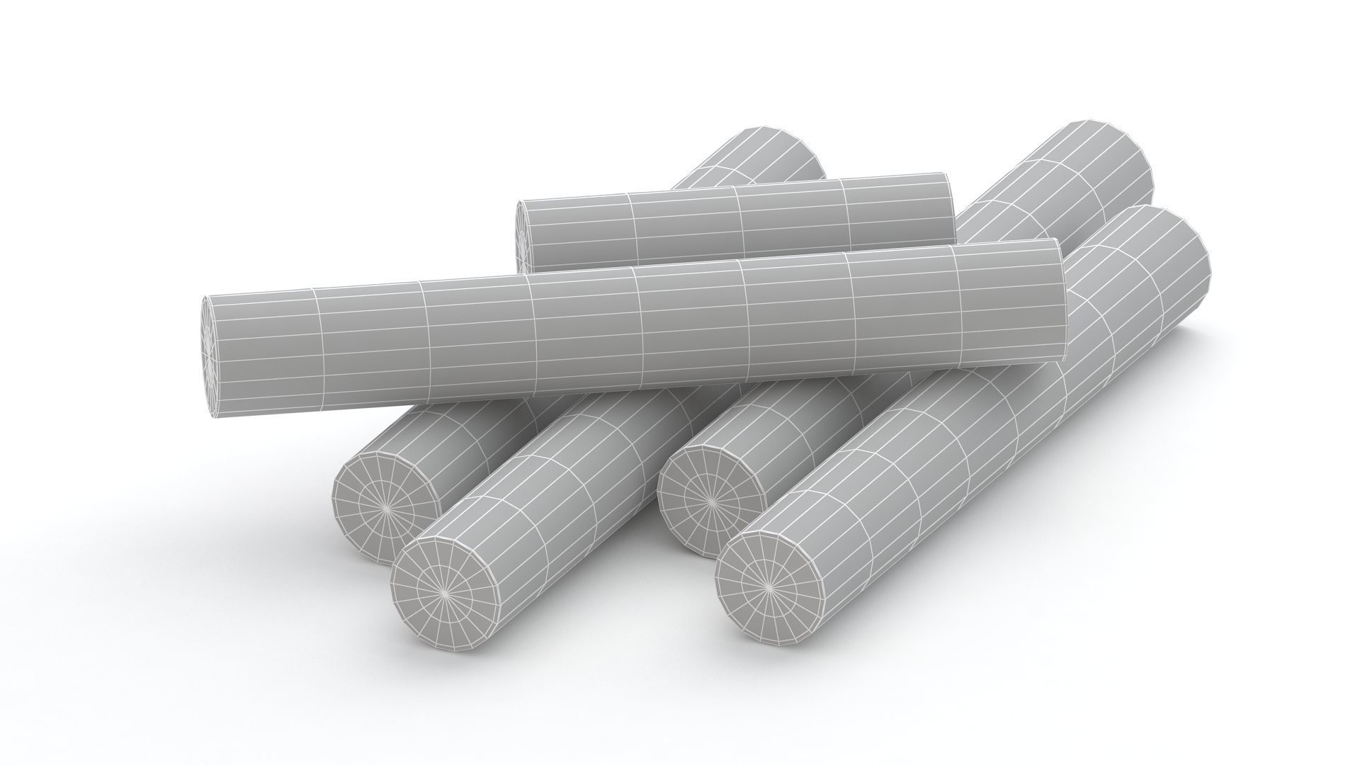 yellow Chalk Sticks 3D model_9