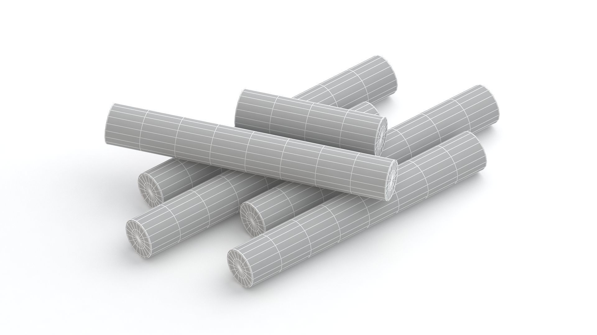 yellow Chalk Sticks 3D model_8