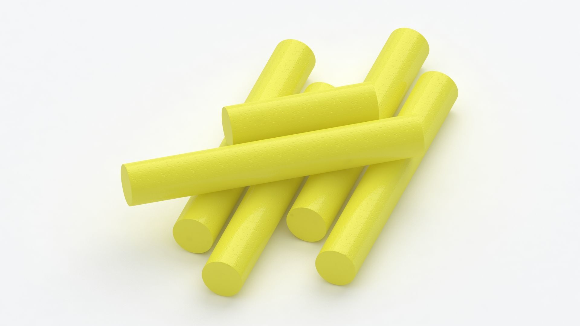 yellow Chalk Sticks 3D model_2