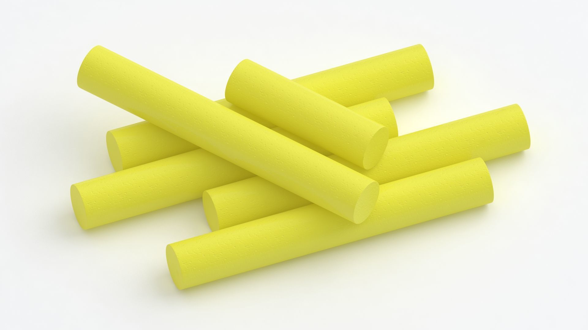 yellow Chalk Sticks 3D model_6