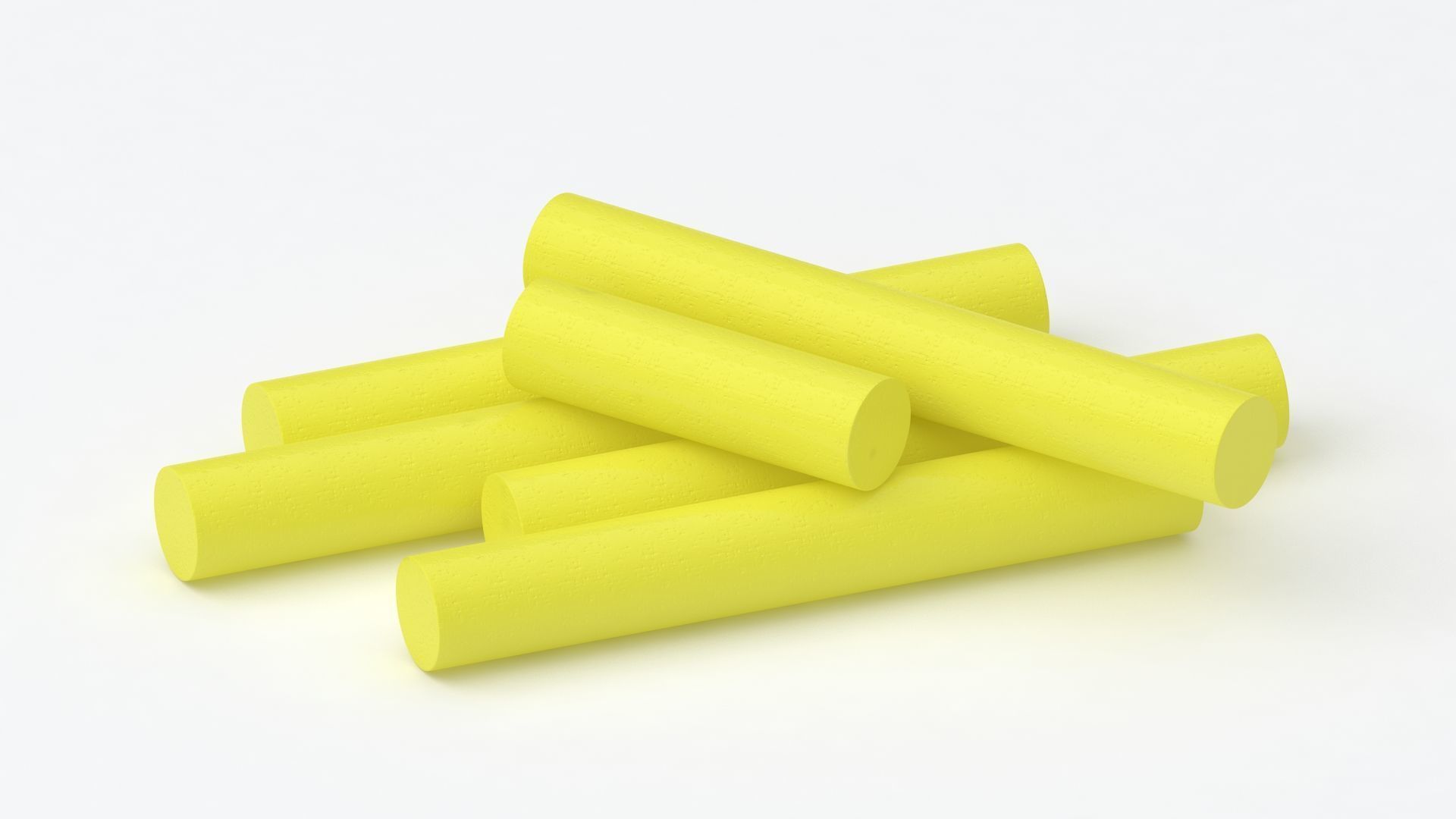 yellow Chalk Sticks 3D model_3