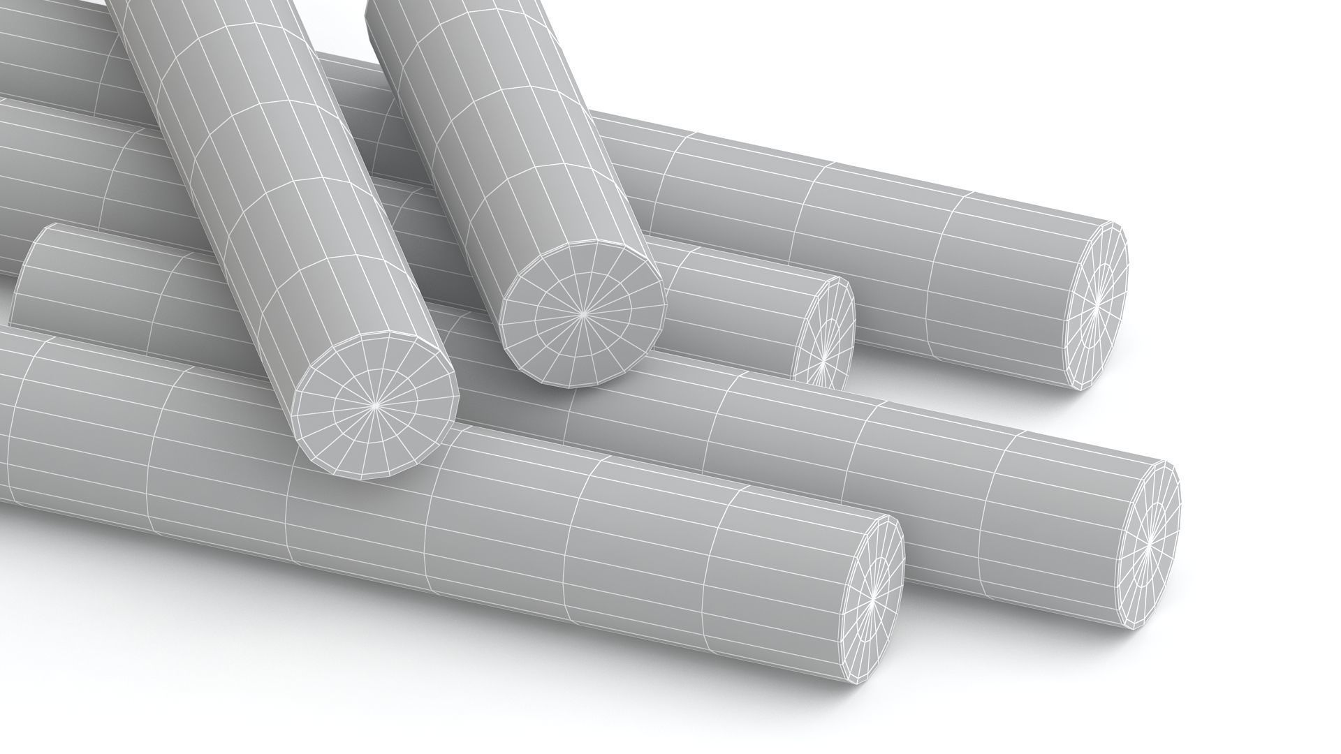 yellow Chalk Sticks 3D model_11