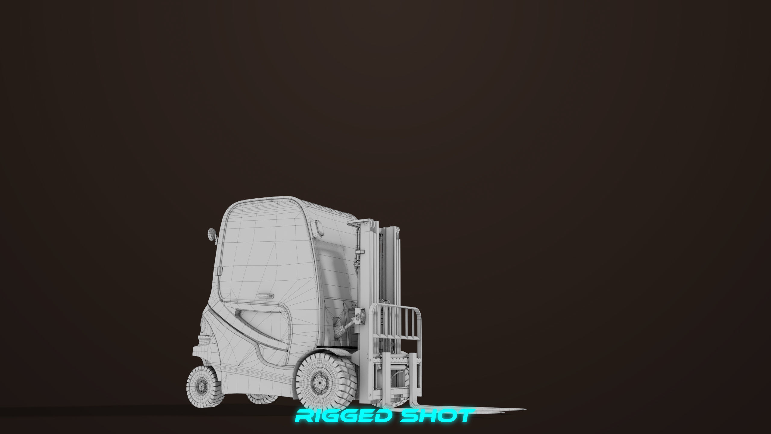 Forklift Truck 01 Orange All PBR Unity UE Textures Low-poly 3D model_50