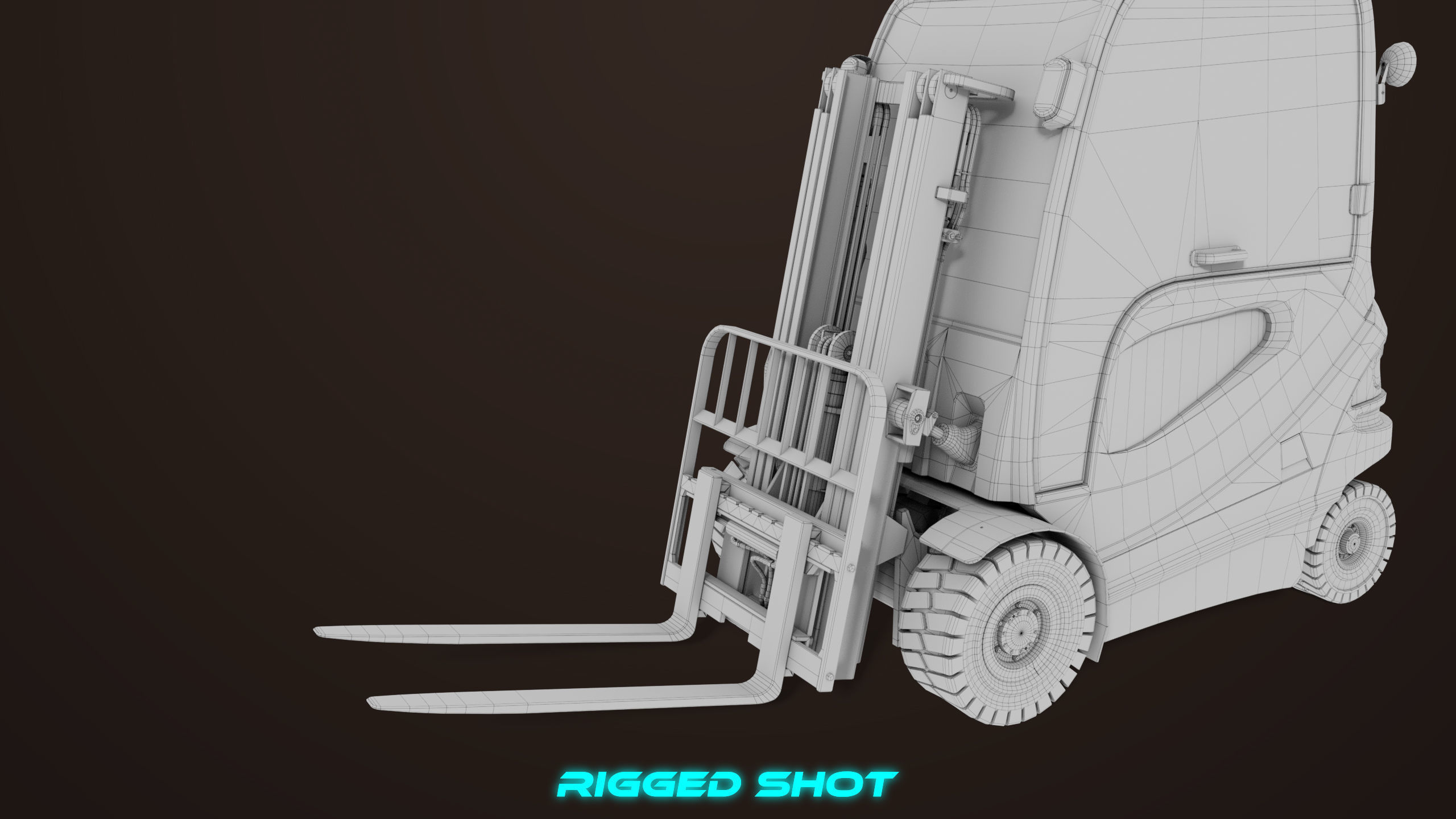 Forklift Truck 01 Orange All PBR Unity UE Textures Low-poly 3D model_56