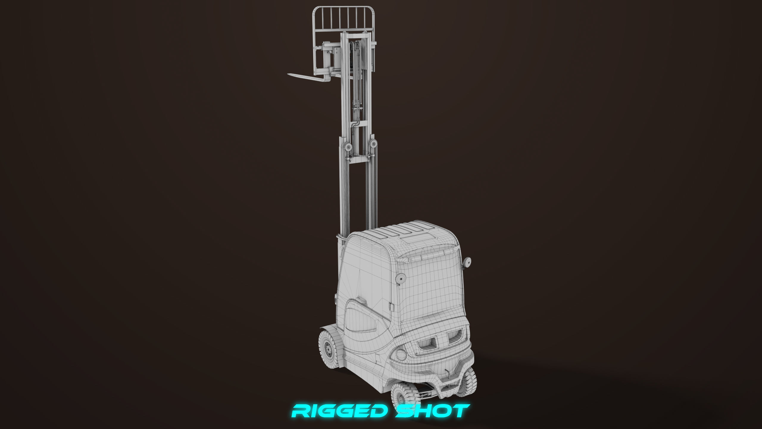 Forklift Truck 01 Orange All PBR Unity UE Textures Low-poly 3D model_58