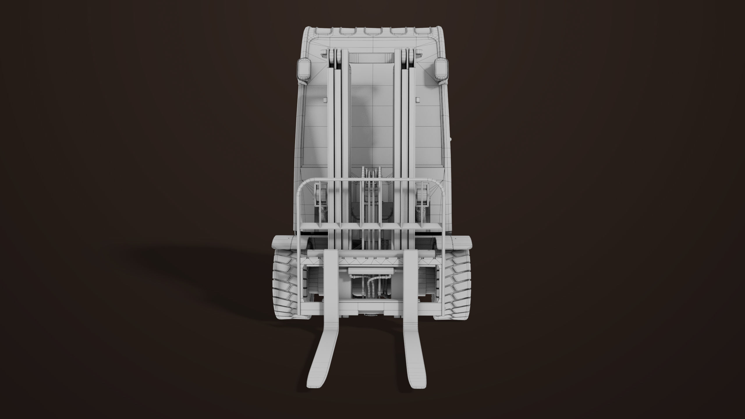 Forklift Truck 01 Orange All PBR Unity UE Textures Low-poly 3D model_37