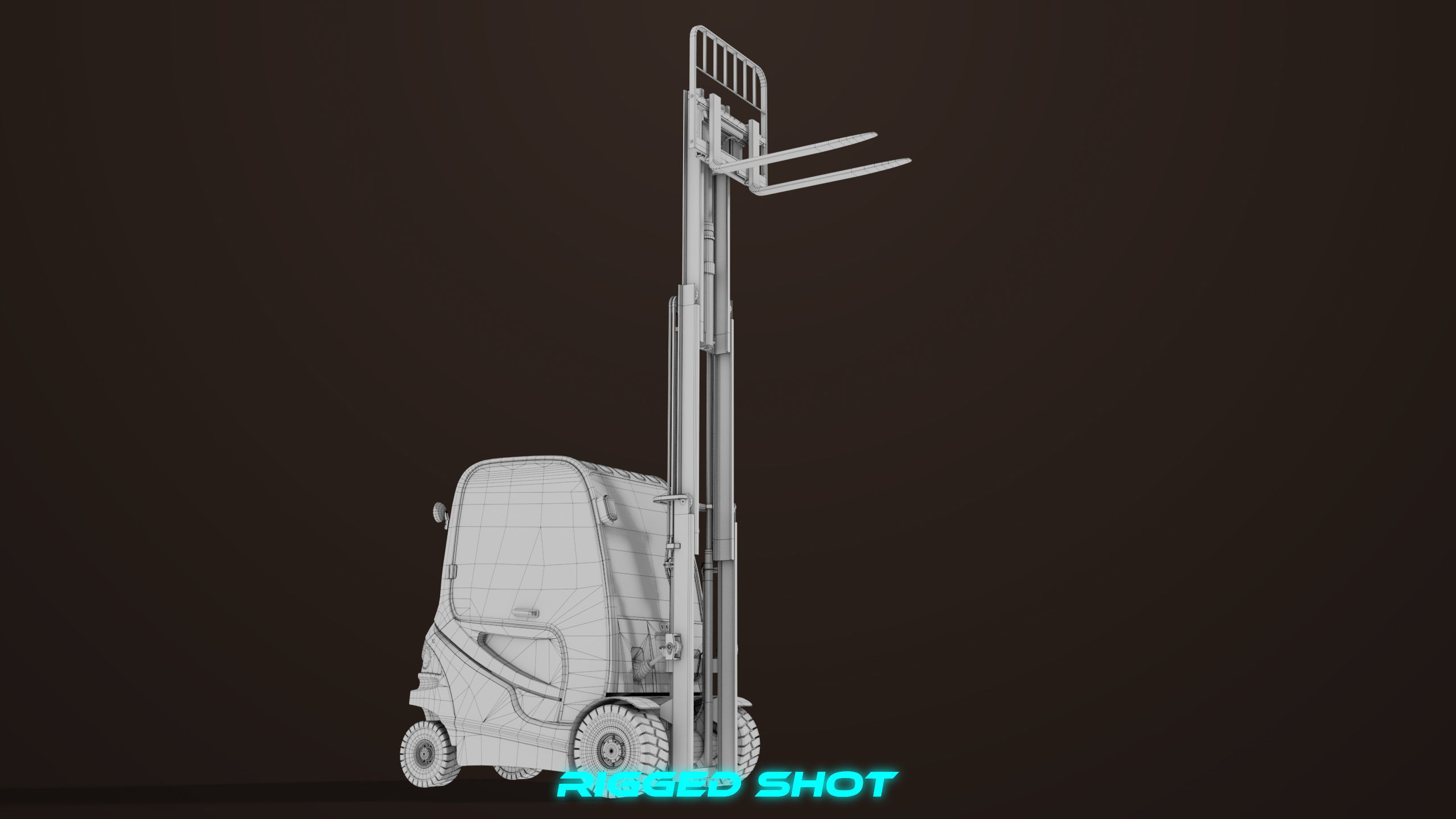 Forklift Truck 01 Orange All PBR Unity UE Textures Low-poly 3D model_53
