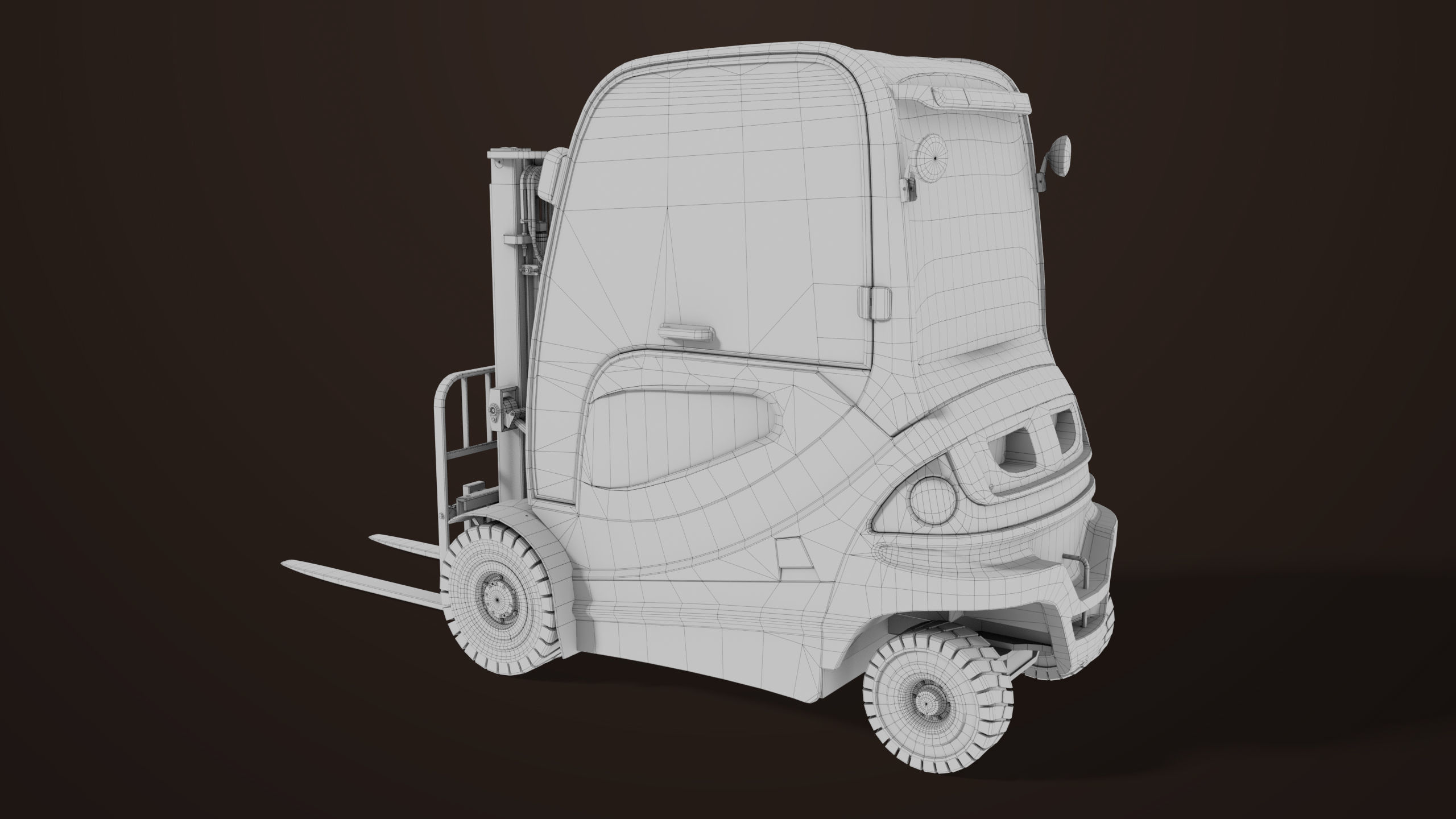 Forklift Truck 01 Orange All PBR Unity UE Textures Low-poly 3D model_41