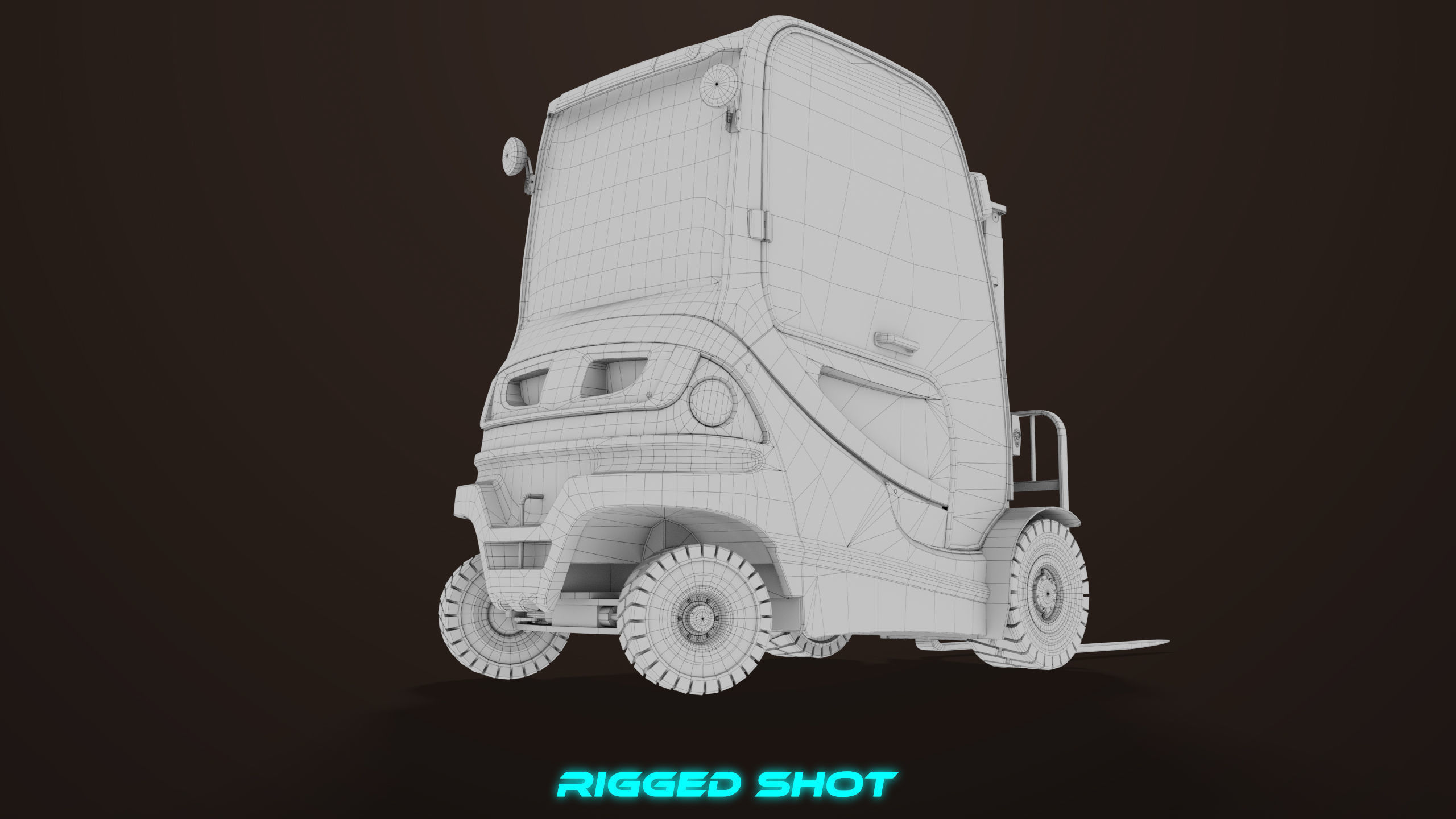 Forklift Truck 01 Orange All PBR Unity UE Textures Low-poly 3D model_44