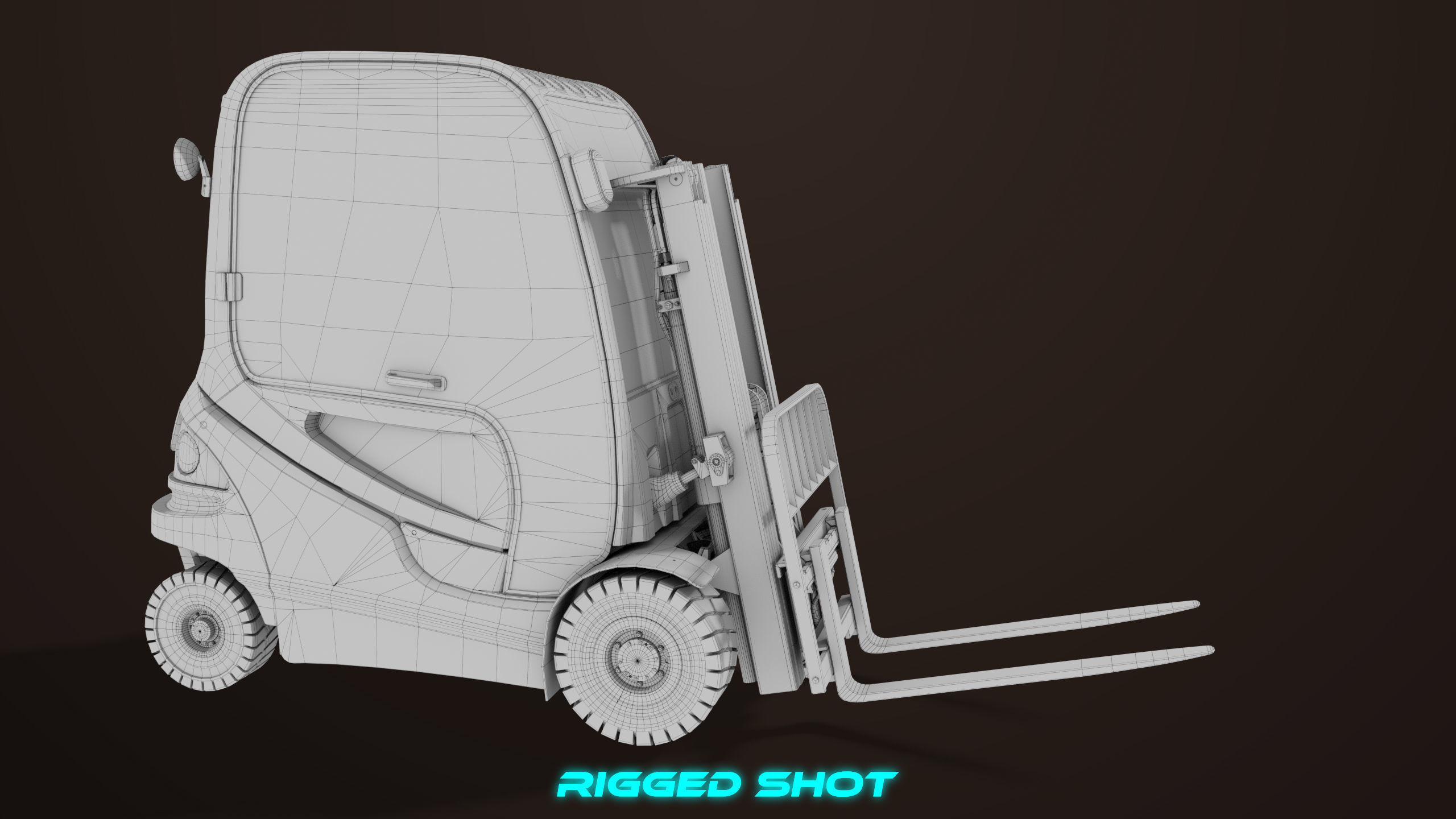 Forklift Truck 01 Orange All PBR Unity UE Textures Low-poly 3D model_55