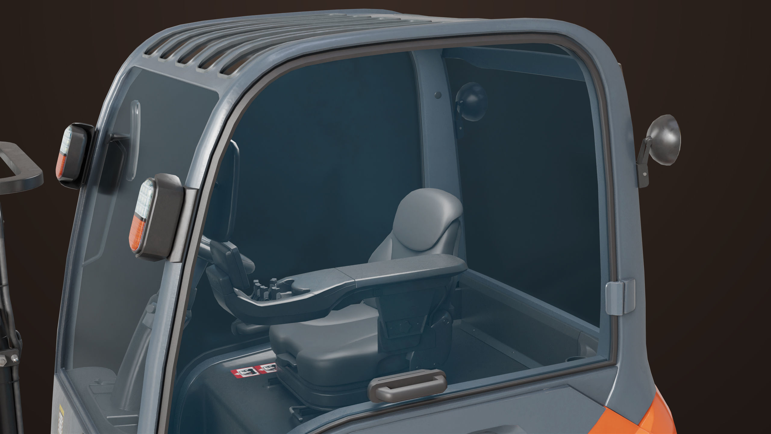 Forklift Truck 01 Orange All PBR Unity UE Textures Low-poly 3D model_13