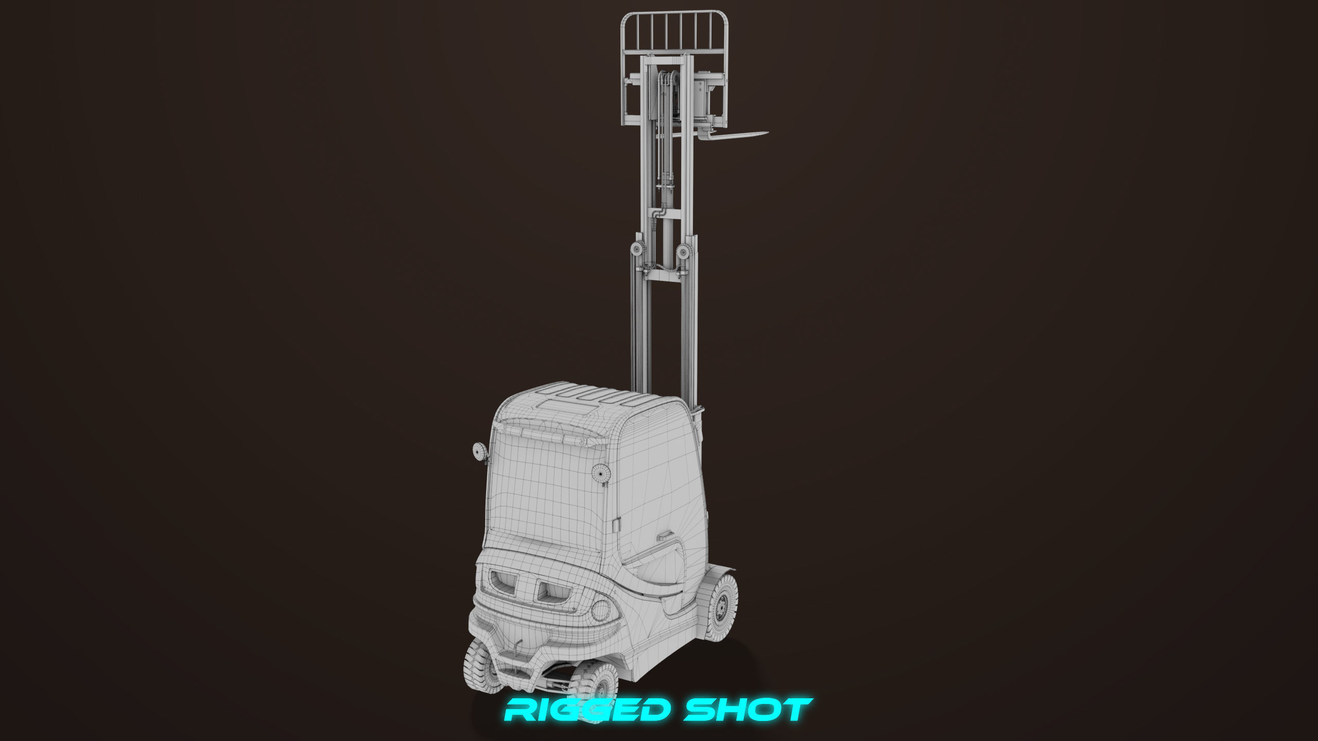 Forklift Truck 01 Orange All PBR Unity UE Textures Low-poly 3D model_59