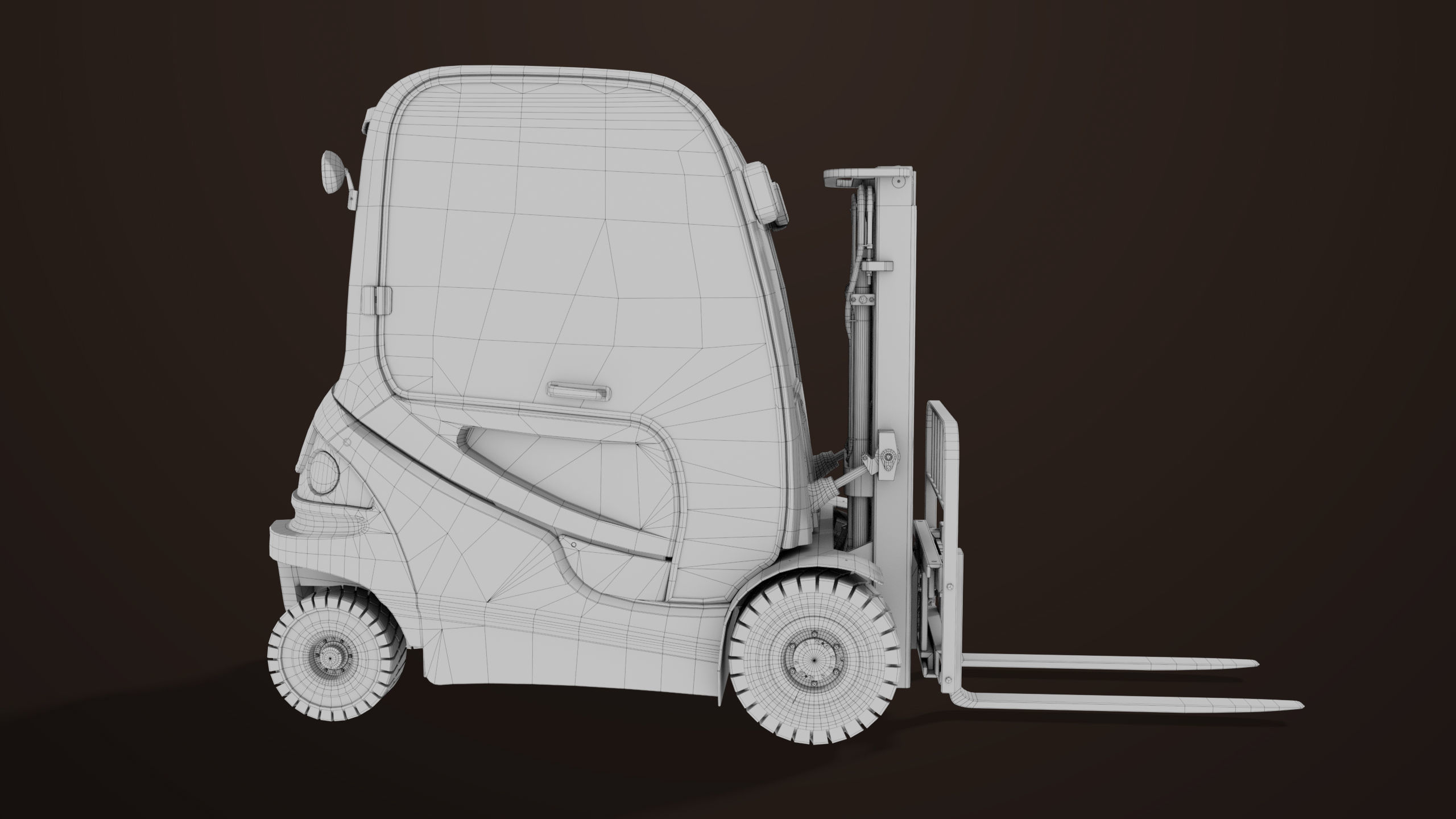 Forklift Truck 01 Orange All PBR Unity UE Textures Low-poly 3D model_39
