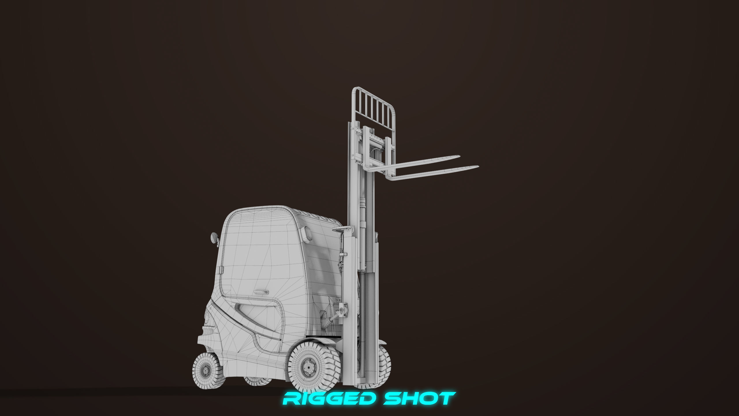 Forklift Truck 01 Orange All PBR Unity UE Textures Low-poly 3D model_52