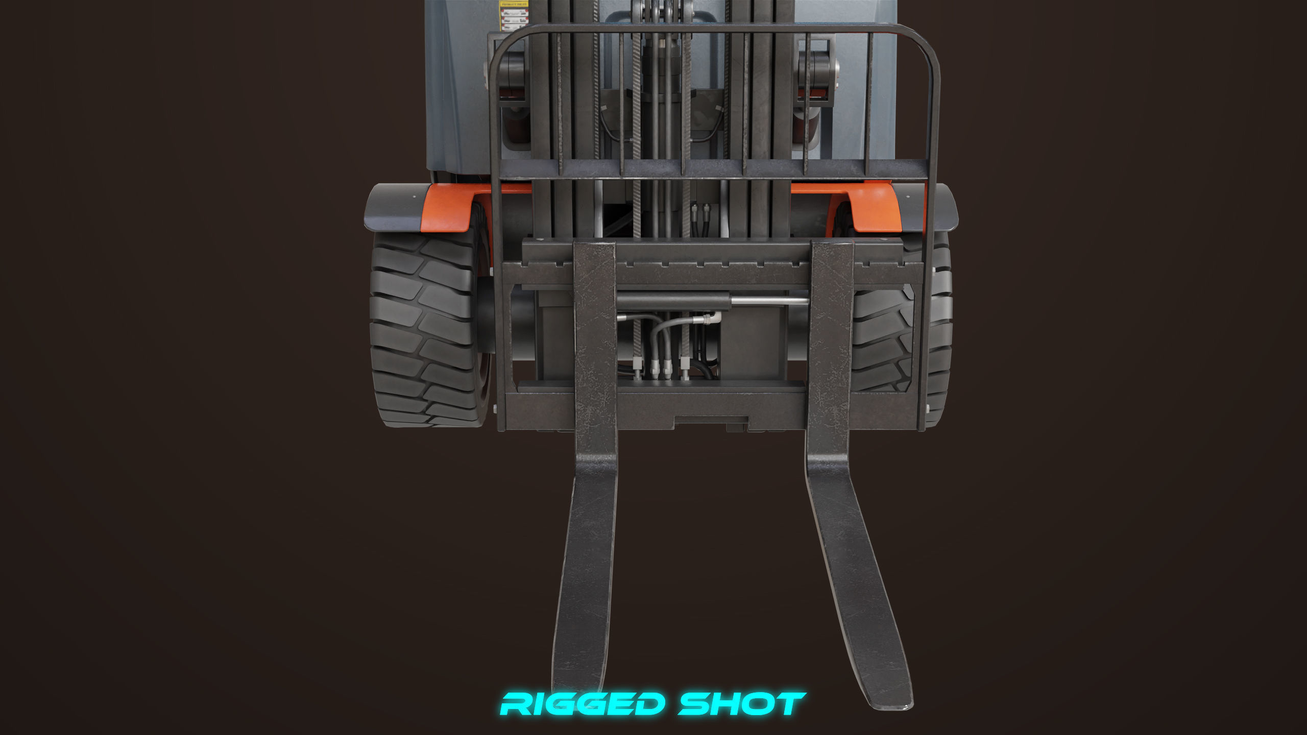 Forklift Truck 01 Orange All PBR Unity UE Textures Low-poly 3D model_22