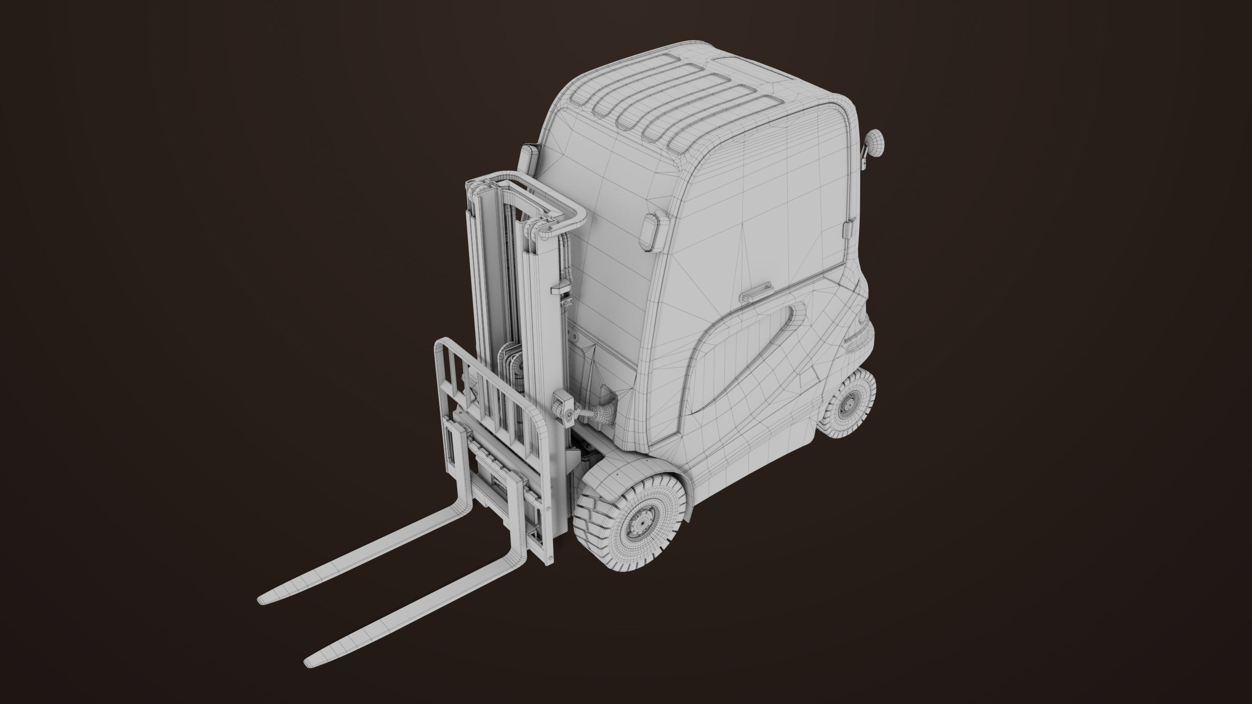 Forklift Truck 01 Orange All PBR Unity UE Textures Low-poly 3D model_42