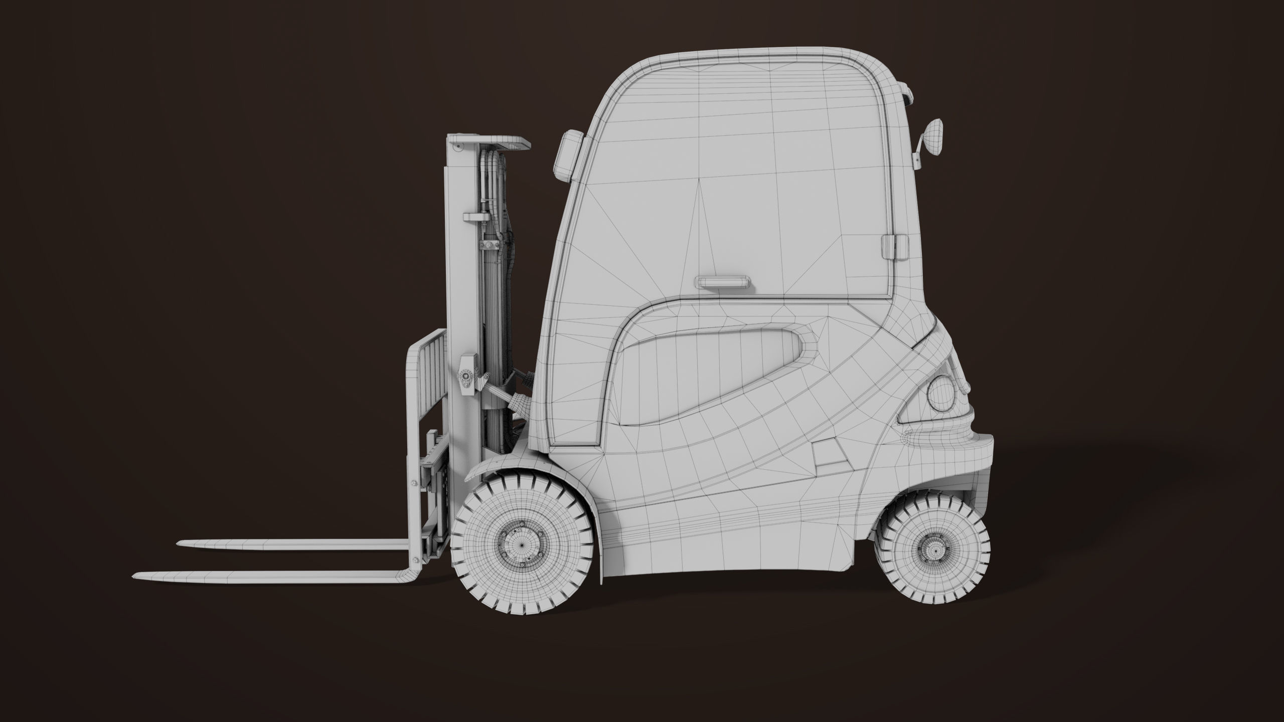 Forklift Truck 01 Orange All PBR Unity UE Textures Low-poly 3D model_35