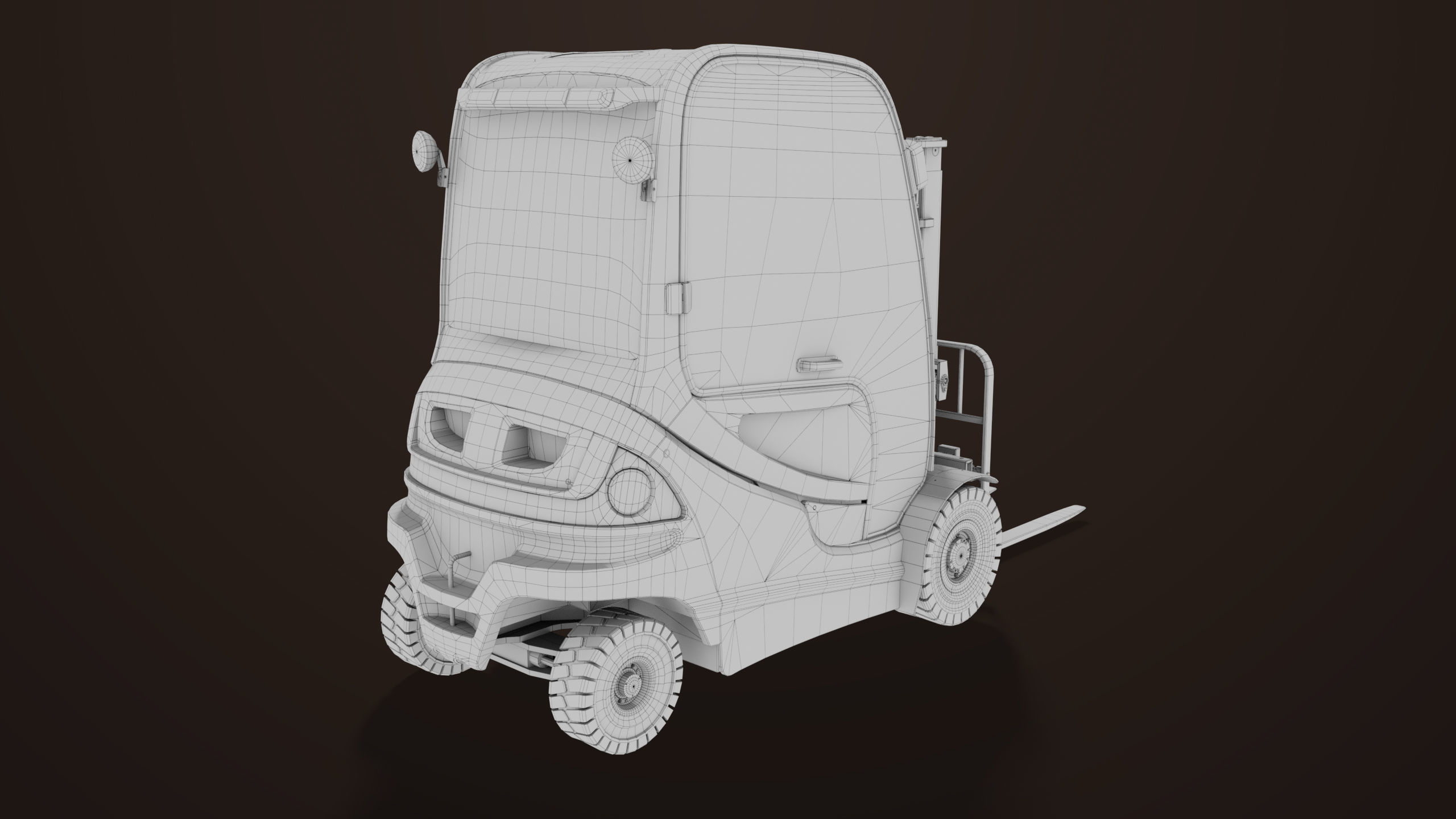 Forklift Truck 01 Orange All PBR Unity UE Textures Low-poly 3D model_40