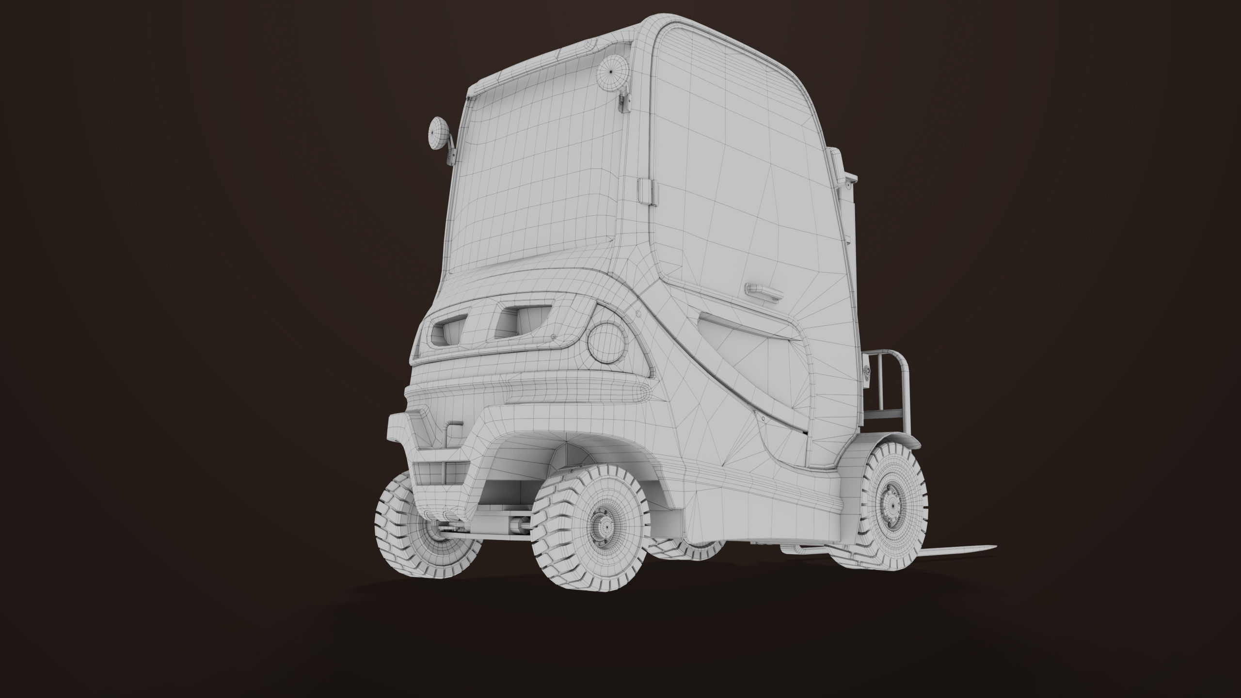 Forklift Truck 01 Orange All PBR Unity UE Textures Low-poly 3D model_43