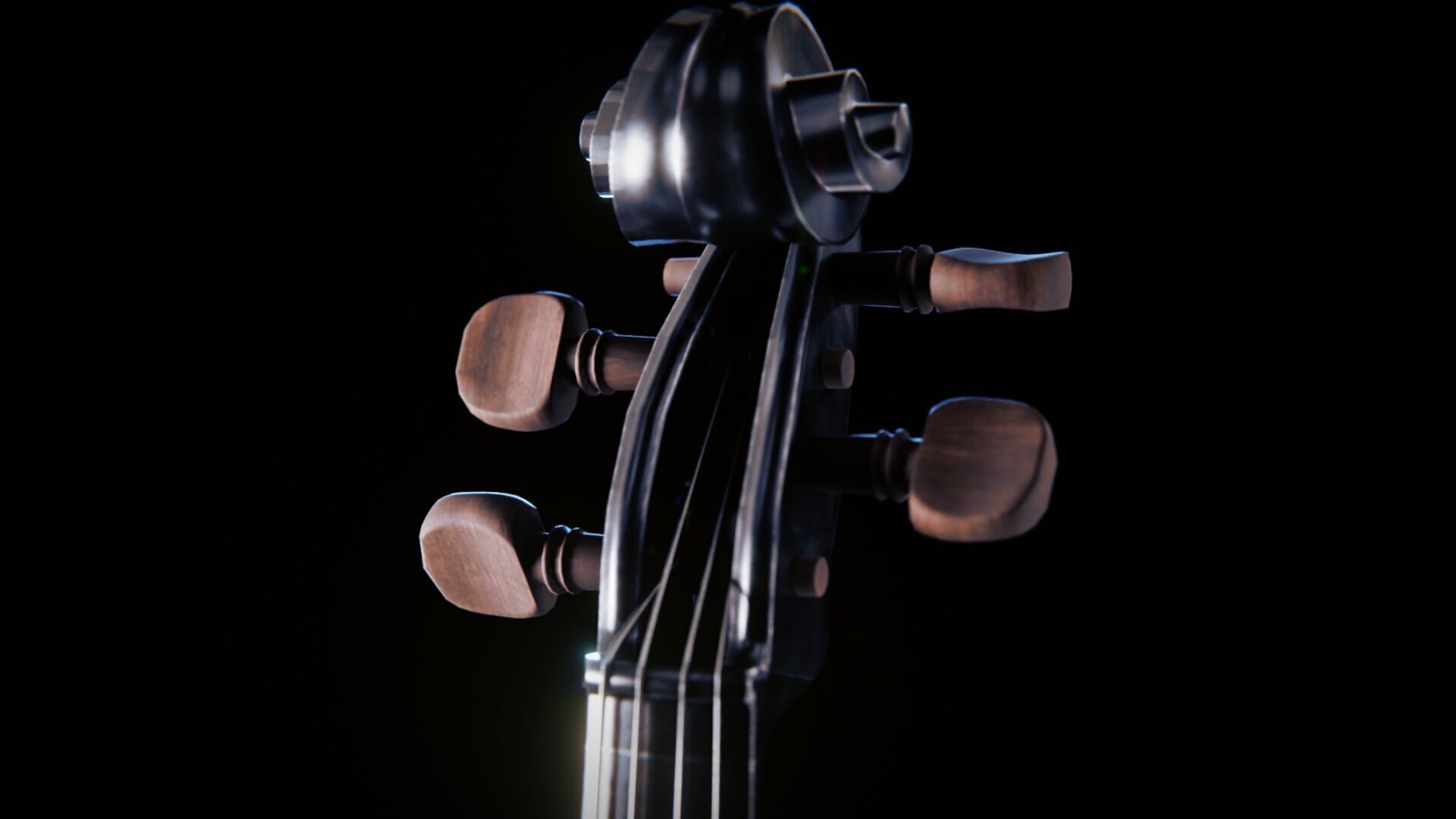 Violin Low-poly 3D model_2