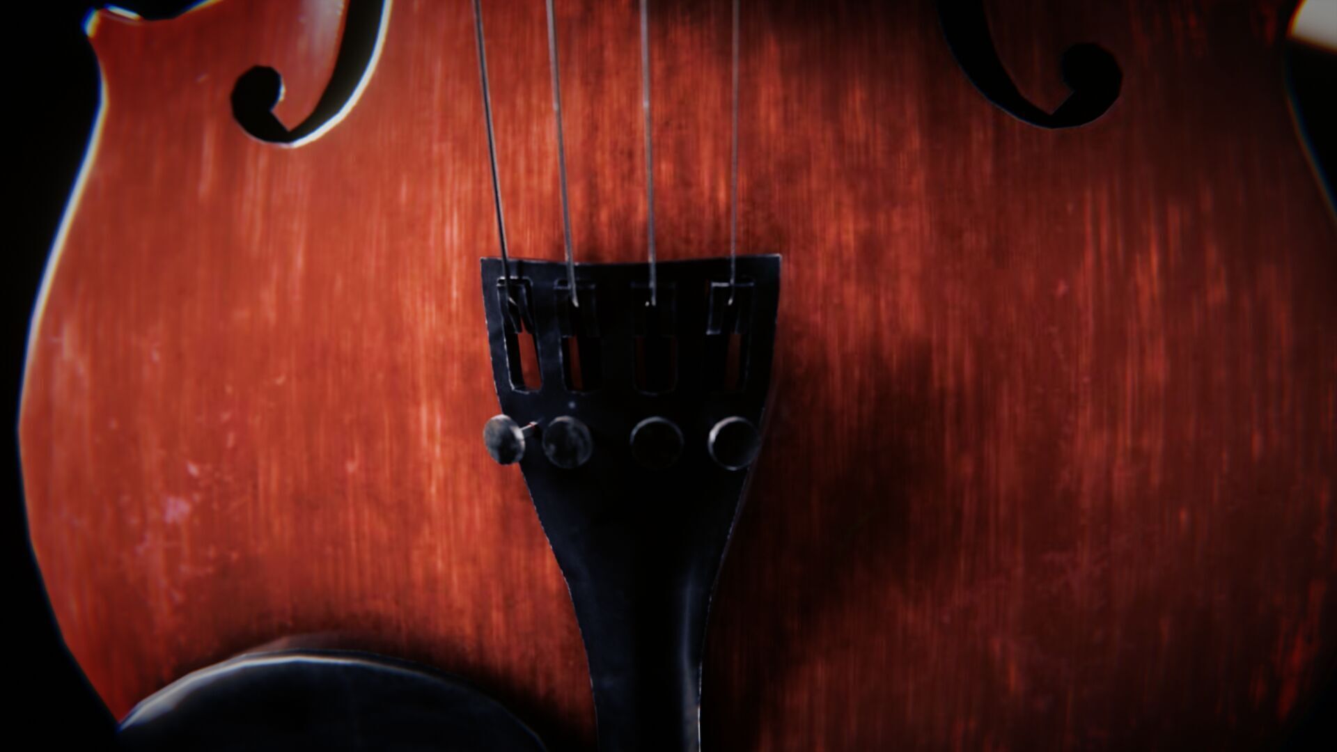 Violin Low-poly 3D model_1