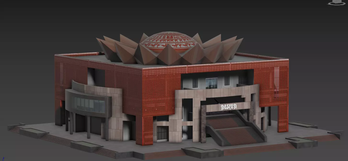 Museum Low-poly 3D model_0