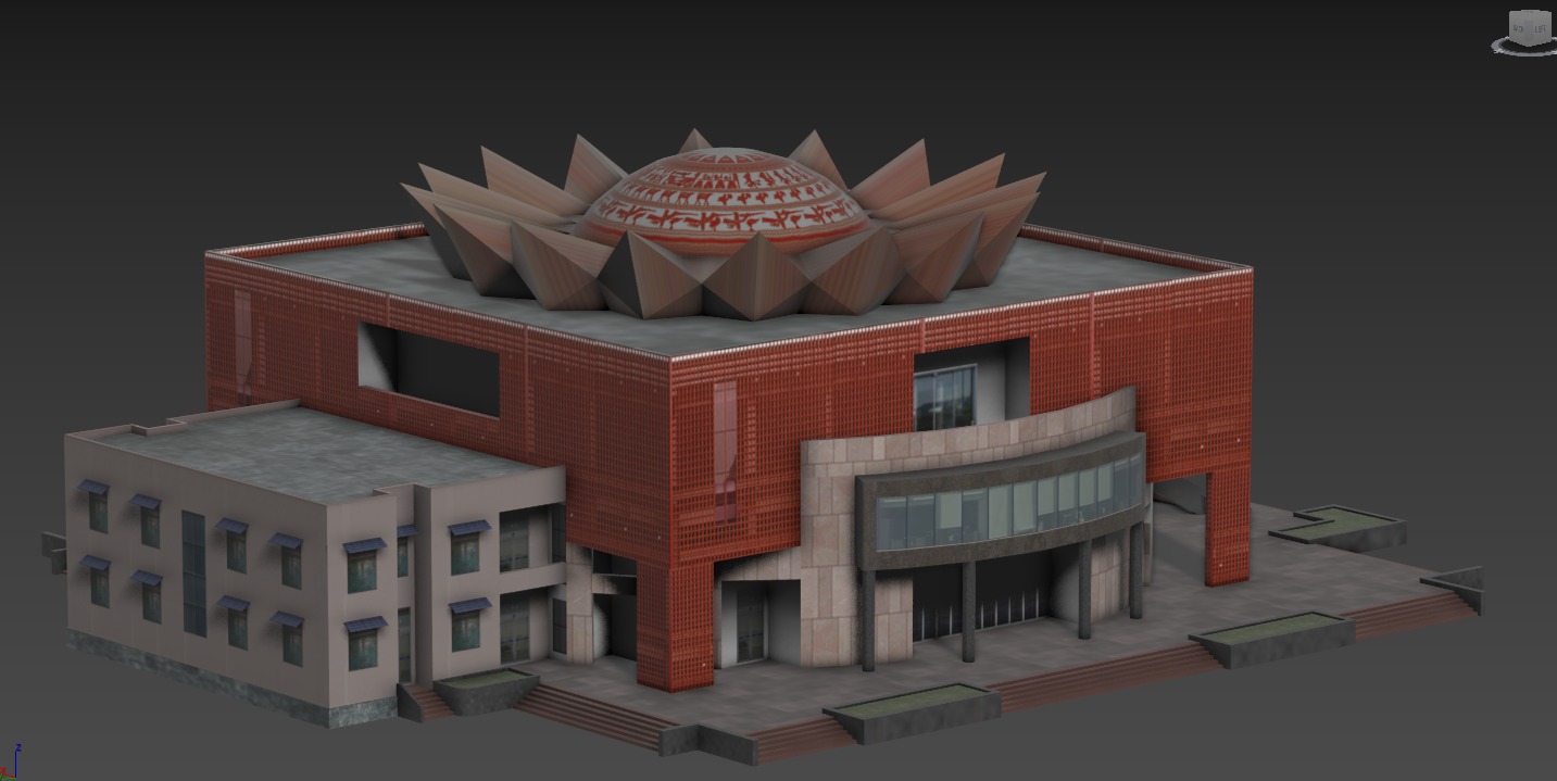 Museum Low-poly 3D model_2