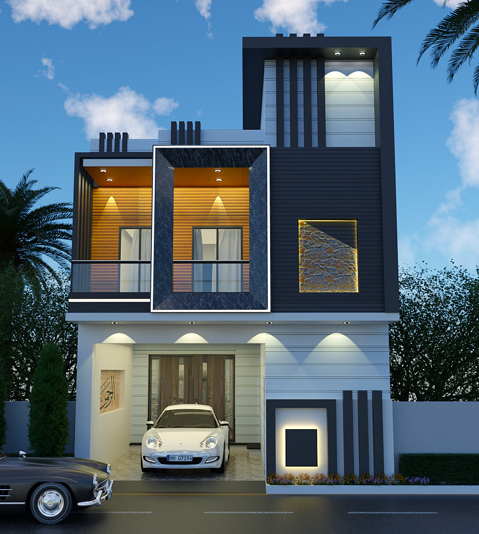 Simple House Design Low-poly 3D model_1