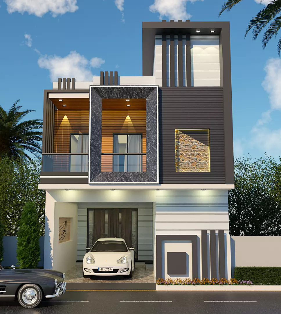 Simple House Design Low-poly 3D model_0