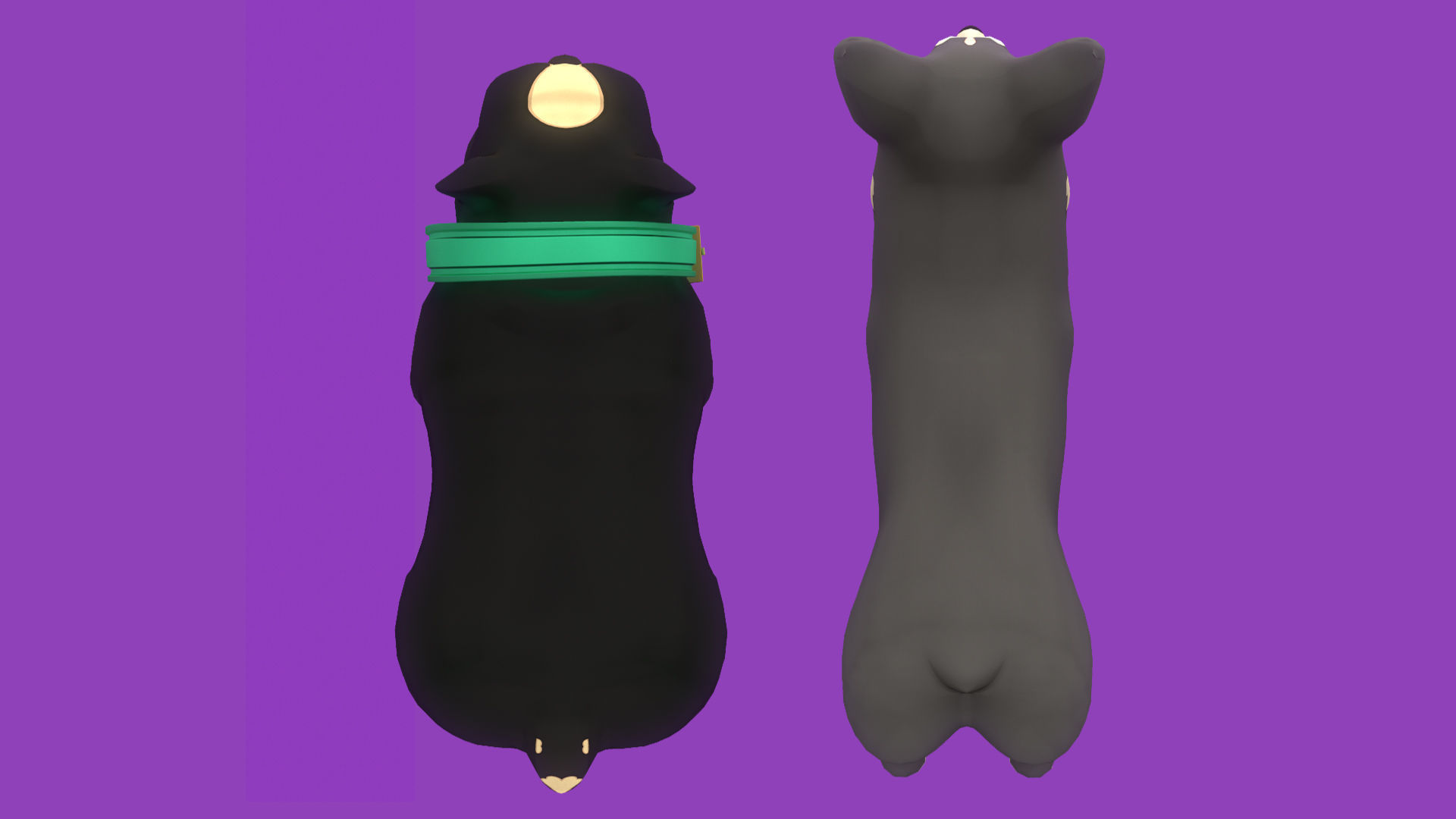 Grey Corgy and Black Bulldog 3D Model Collection_8