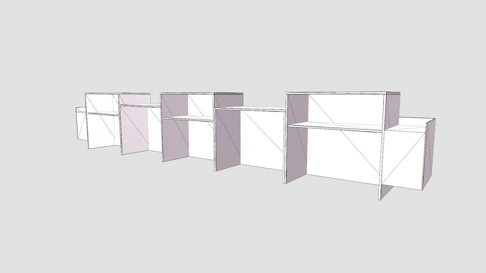 Counter Table Low-poly 3D model_8