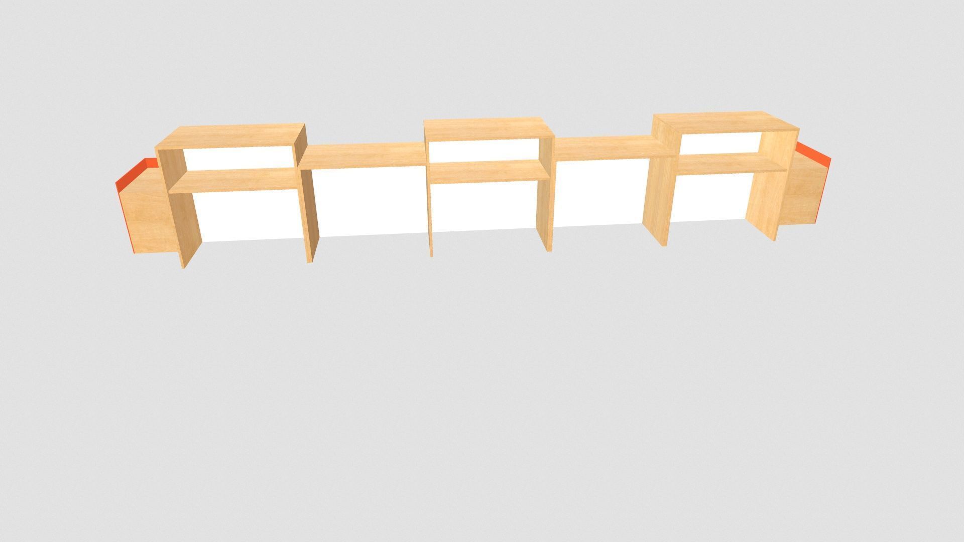 Counter Table Low-poly 3D model_4