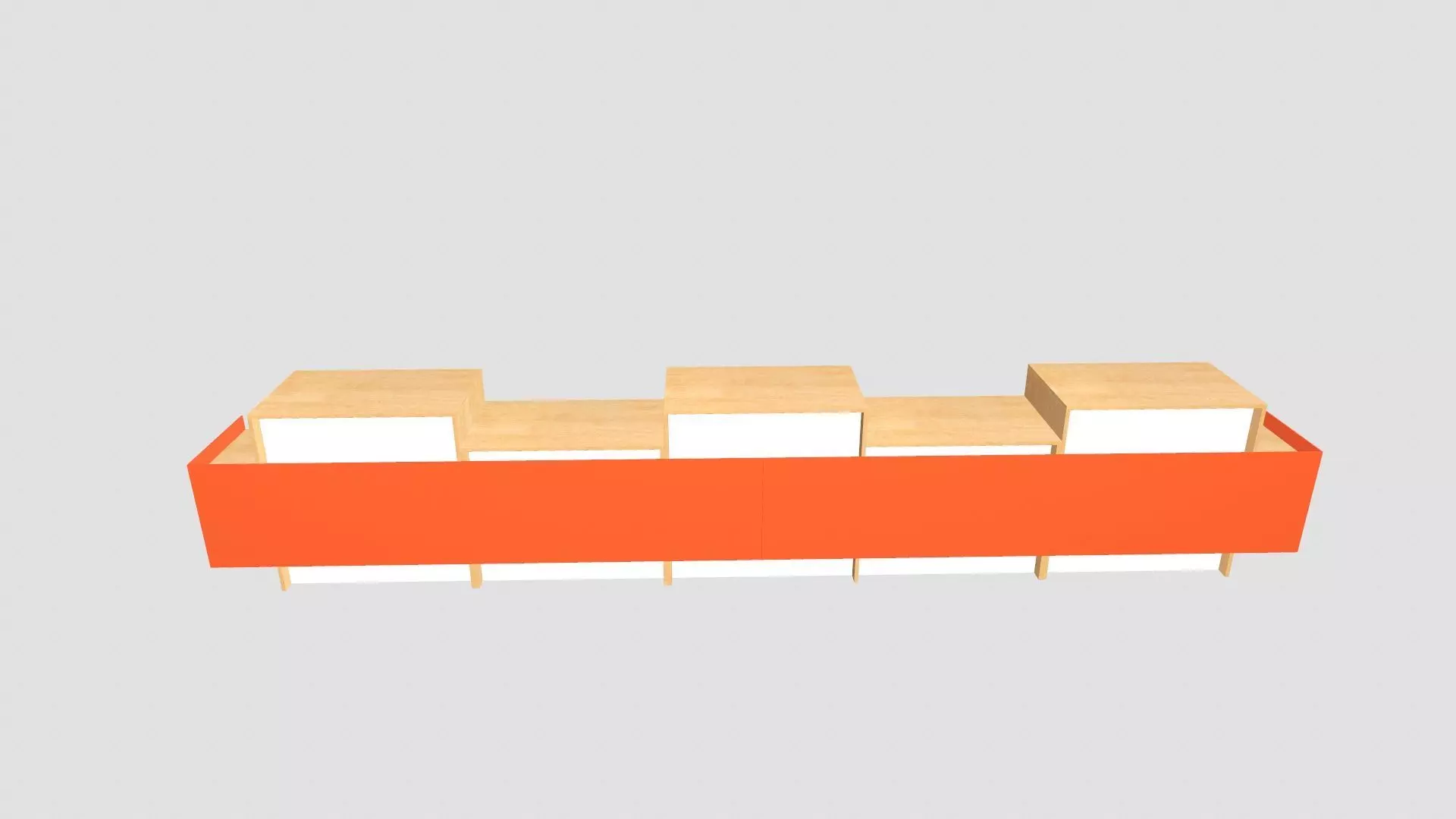 Counter Table Low-poly 3D model_0