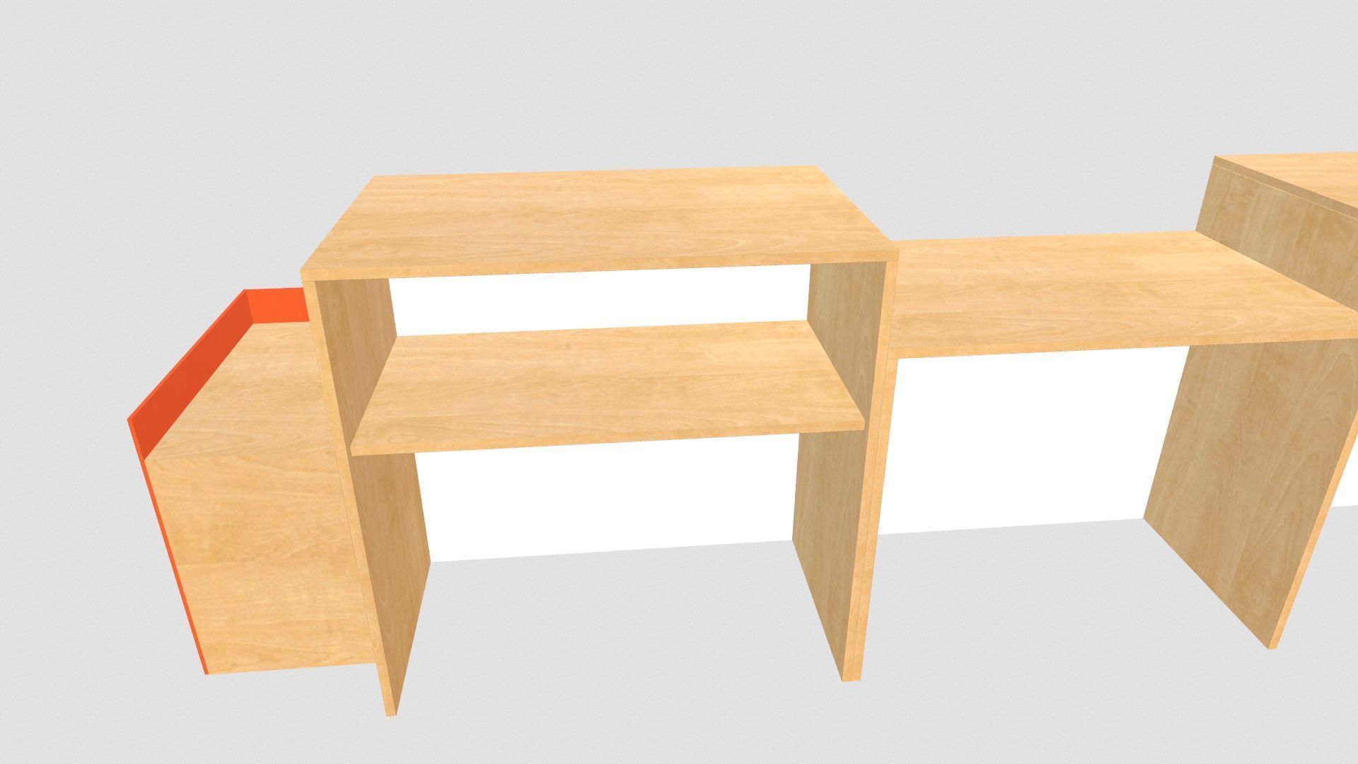 Counter Table Low-poly 3D model_5