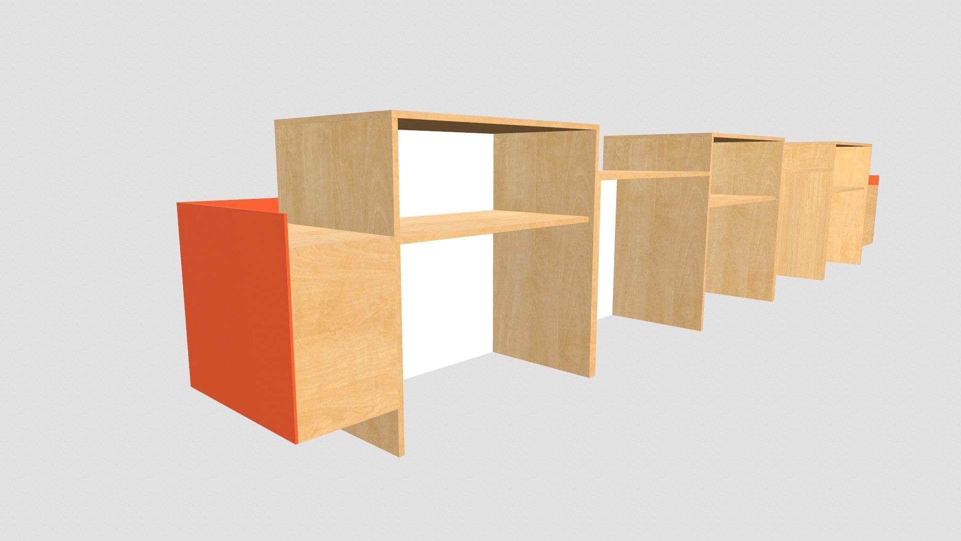 Counter Table Low-poly 3D model_6