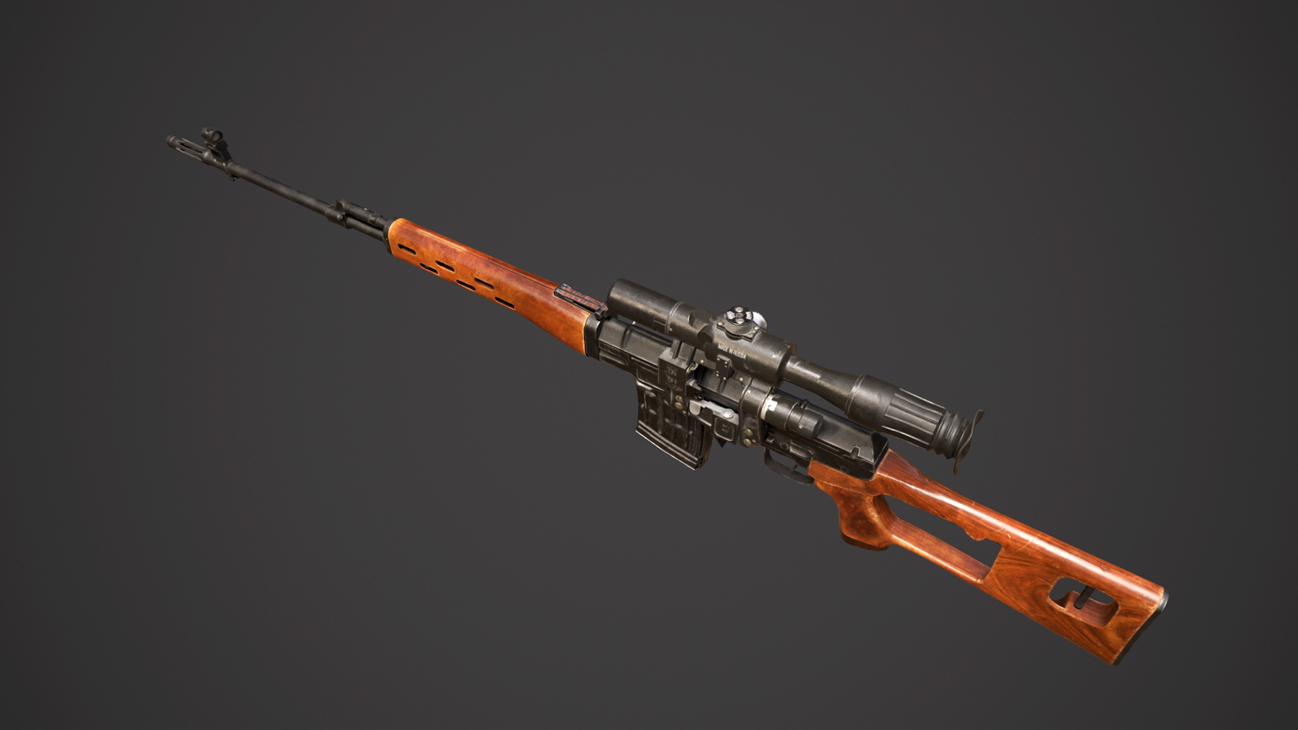 SVD - Dragunov Sniper Rifle  Low-poly 3D model_5