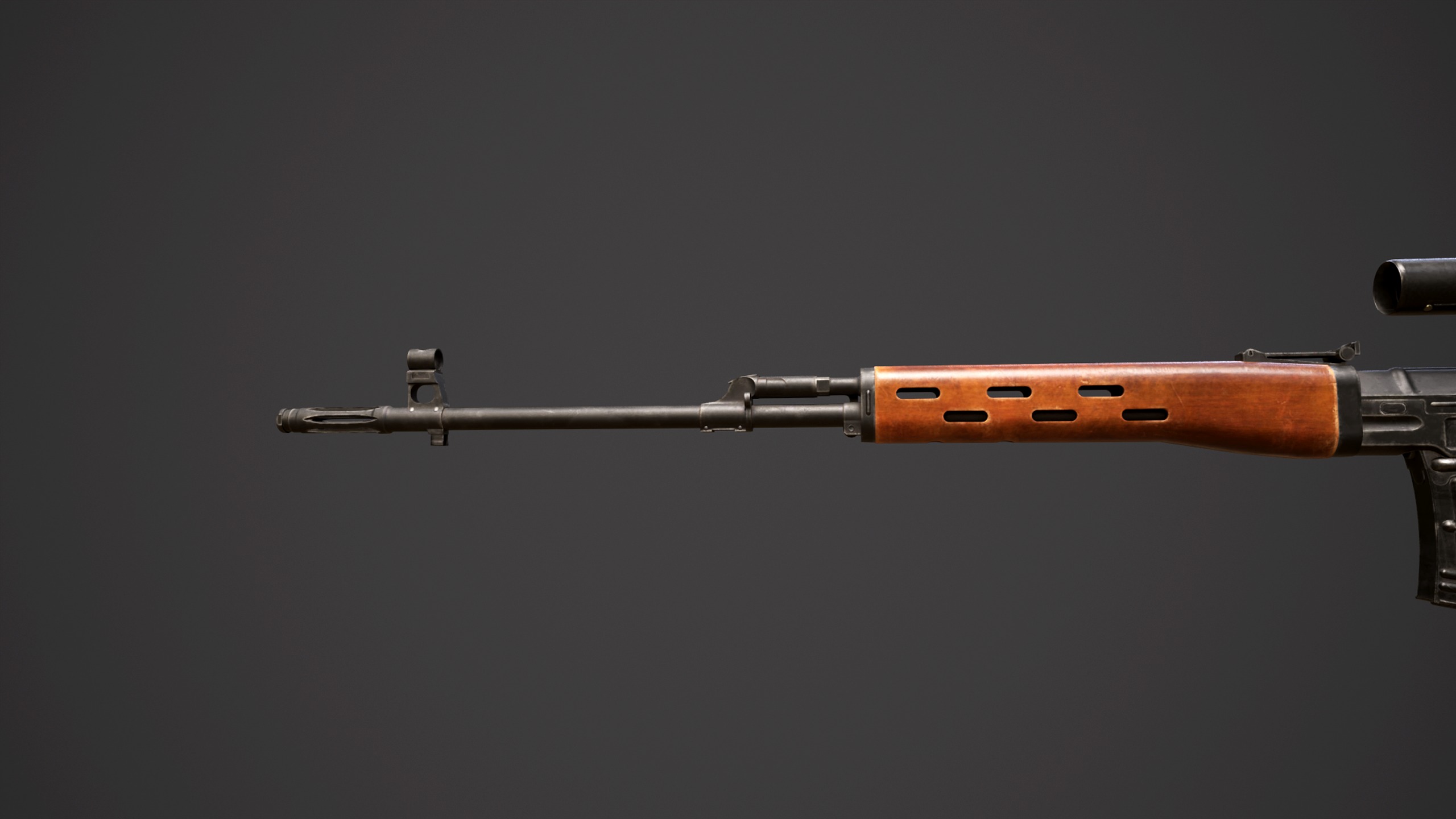 SVD - Dragunov Sniper Rifle  Low-poly 3D model_7